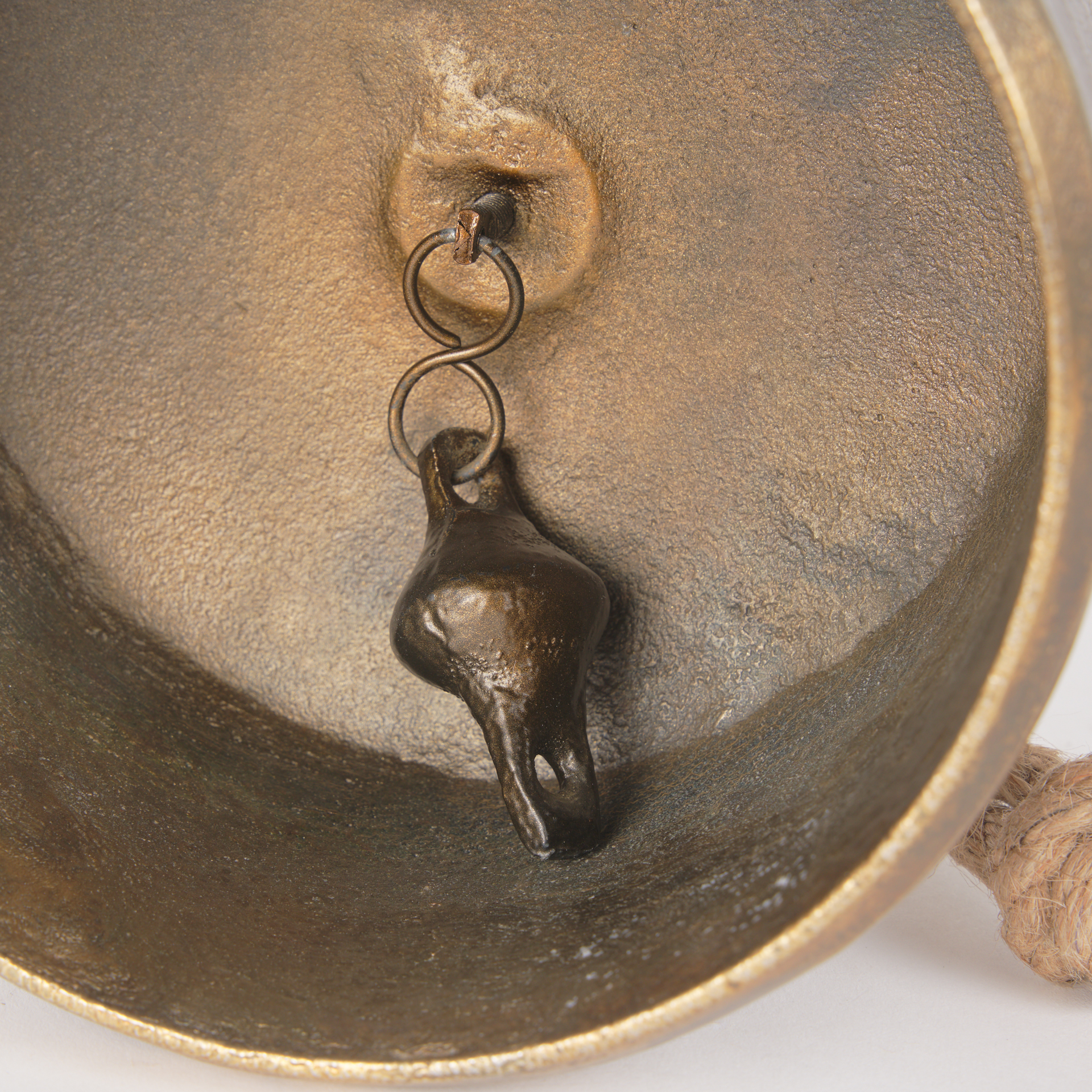 quincy large gold metal decorative bell object