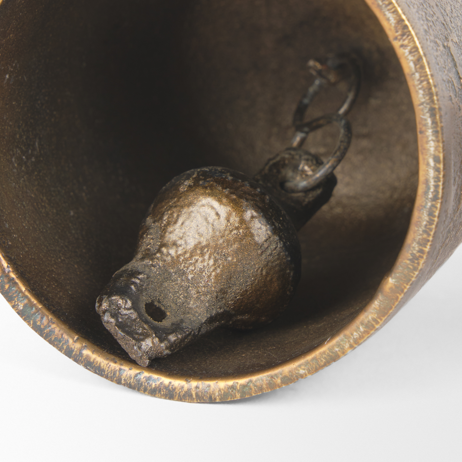 quincy small gold metal decorative bell object