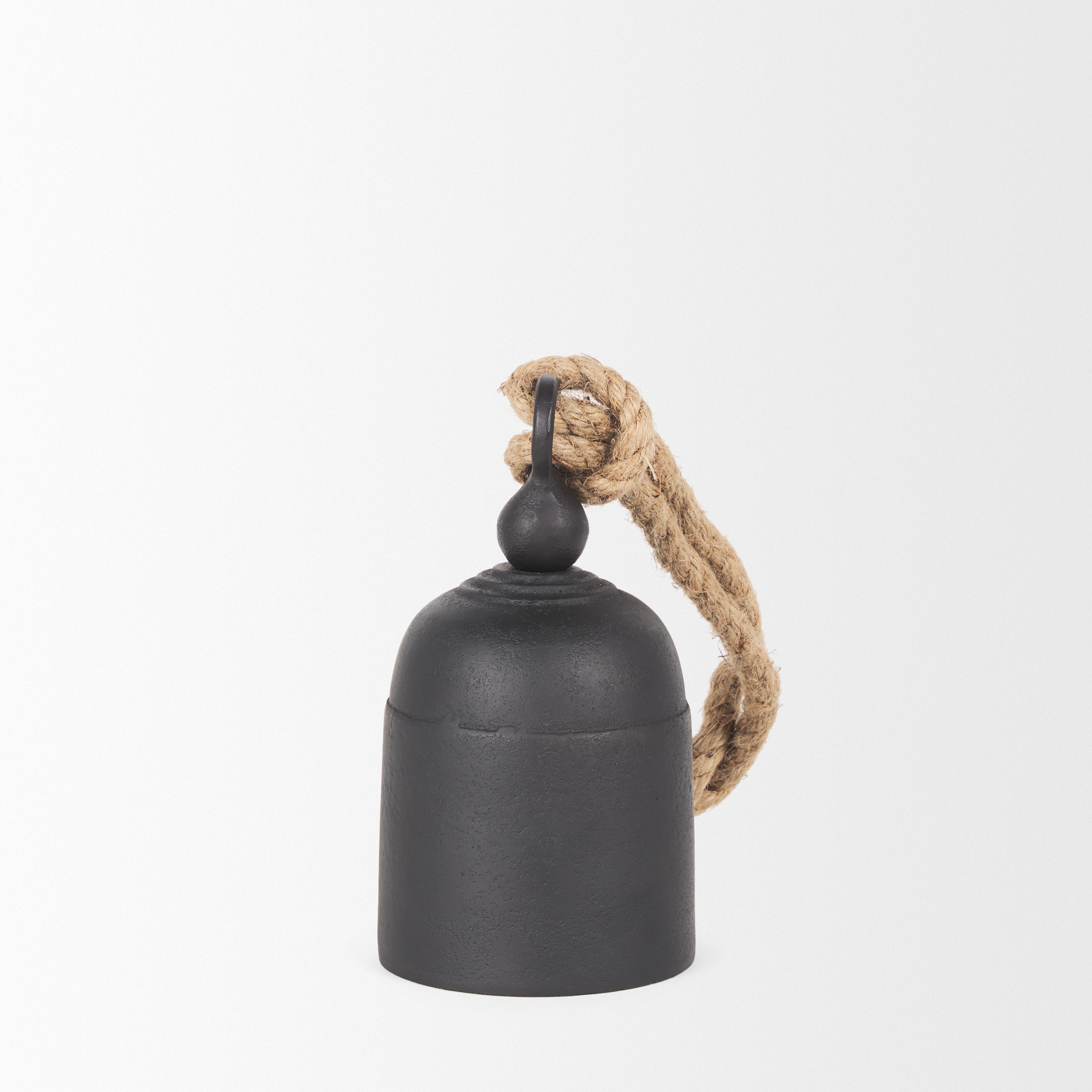 quincy small matte black metal decorative bell object