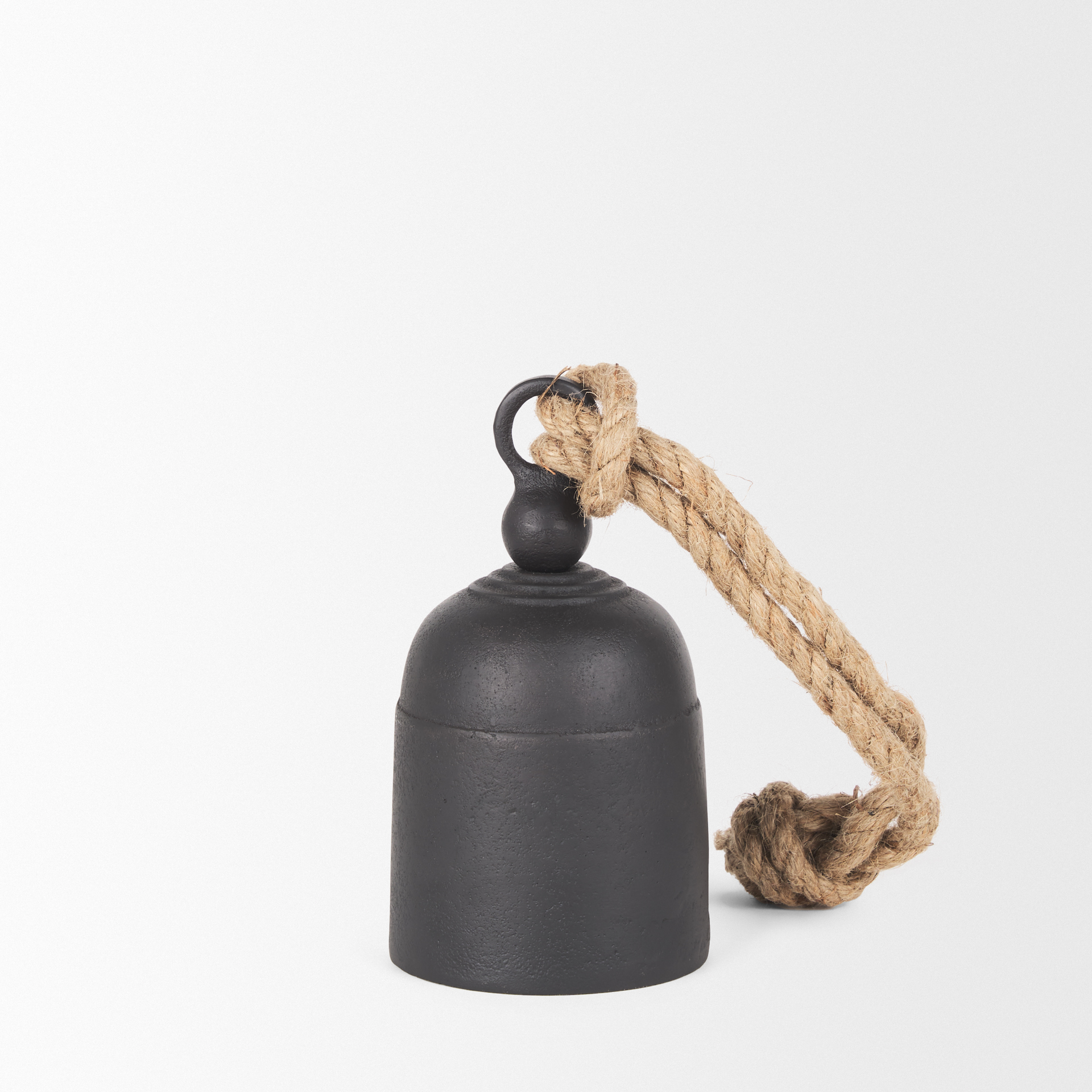 quincy small matte black metal decorative bell object