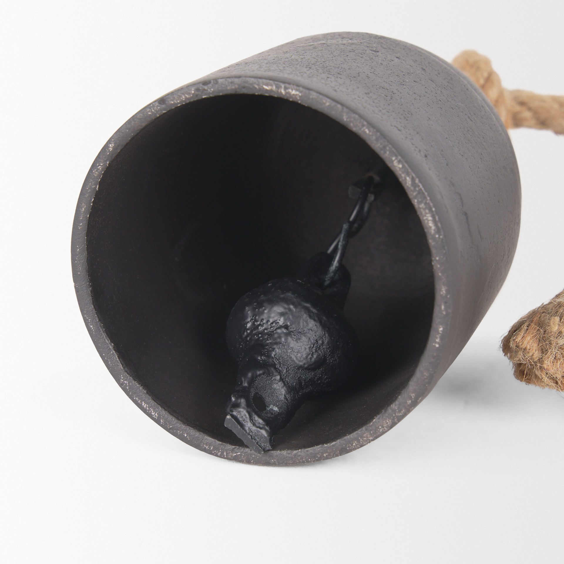 quincy small matte black metal decorative bell object