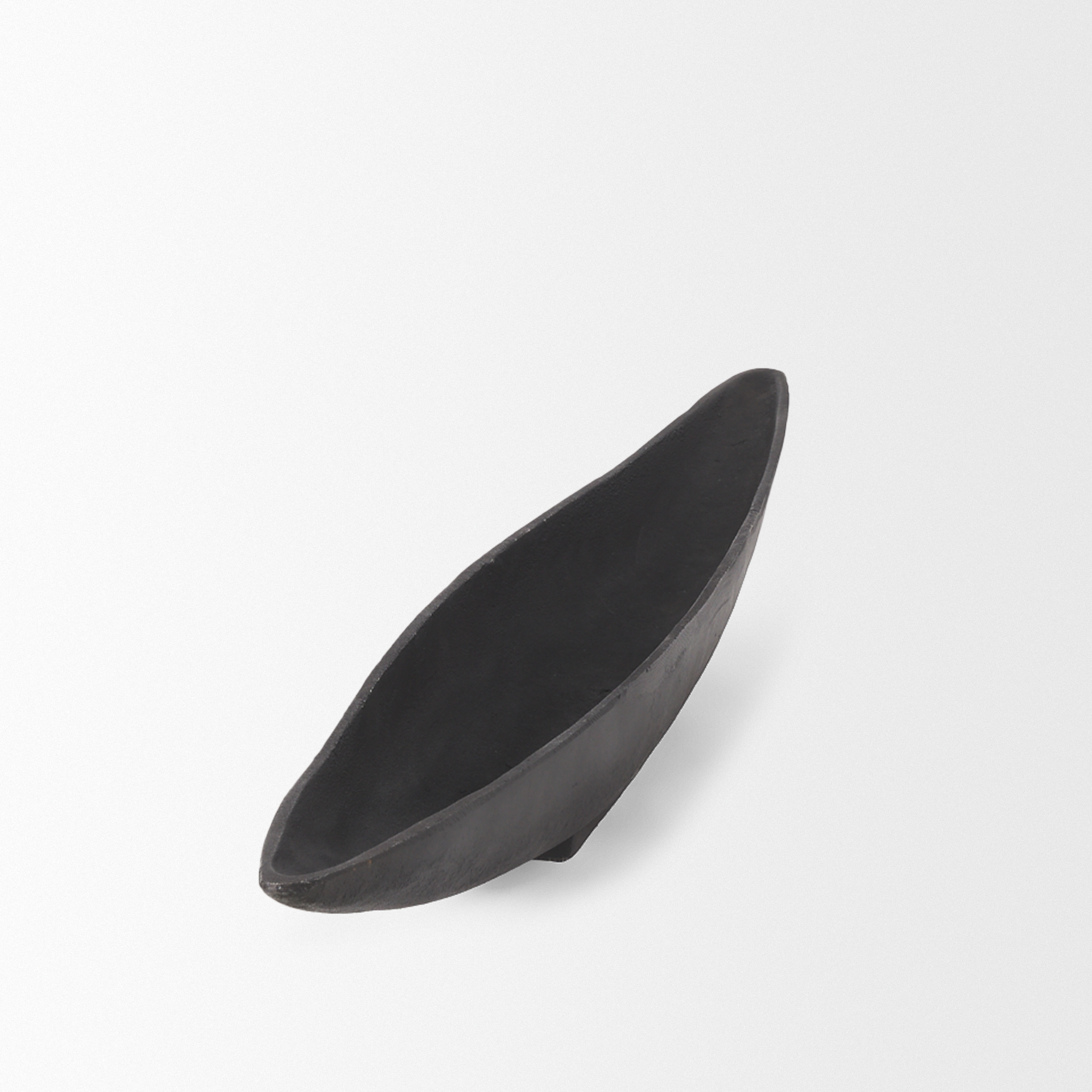piero large matte black metal decorative bowl