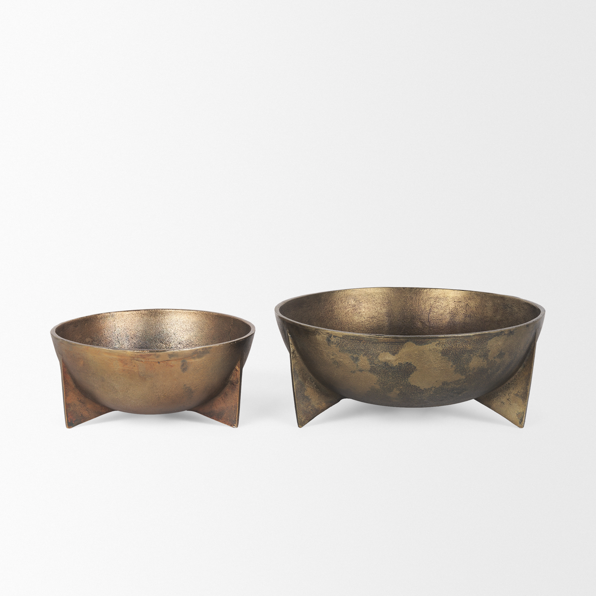 quita large gold metal decorative bowls (set of 2)