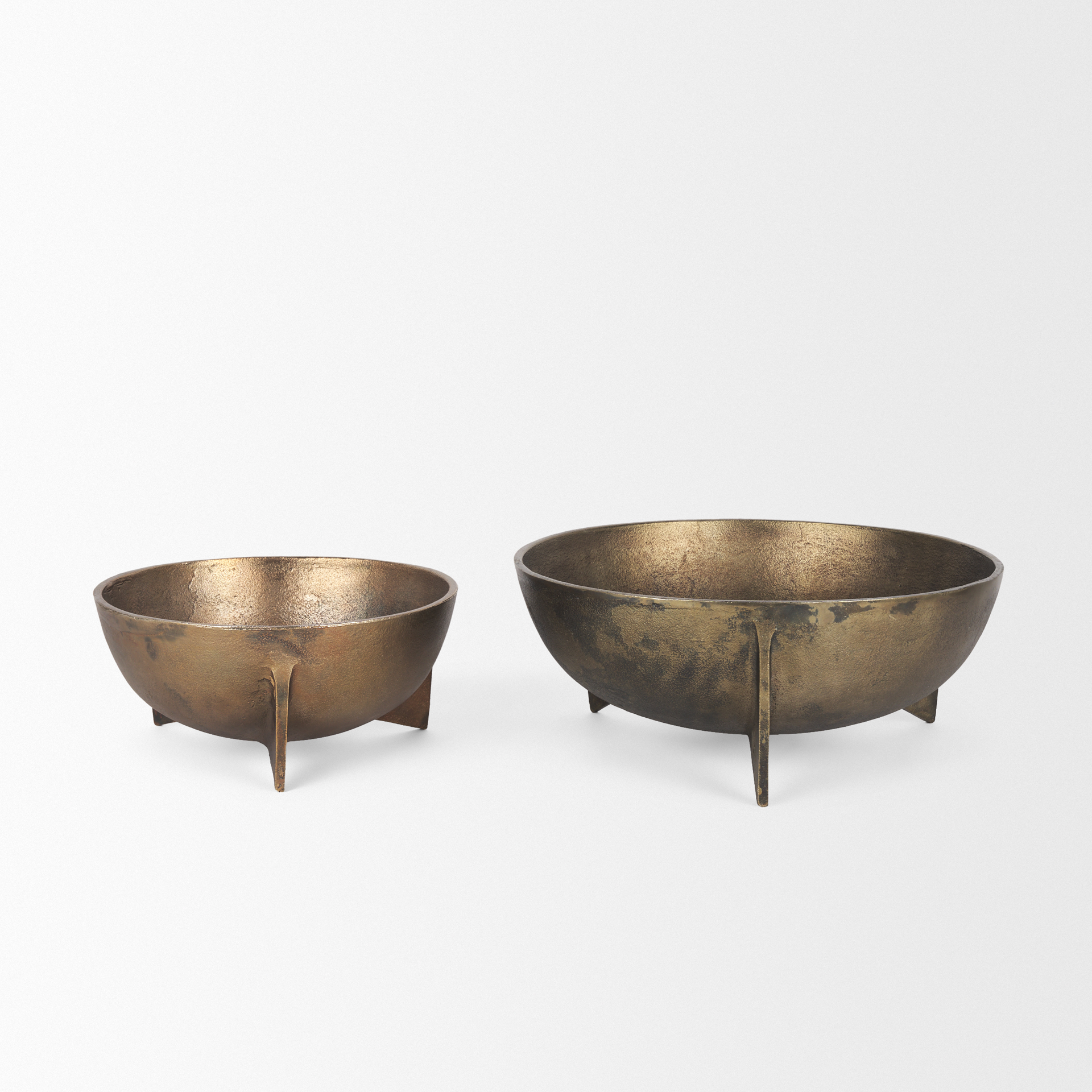 quita large gold metal decorative bowls (set of 2)