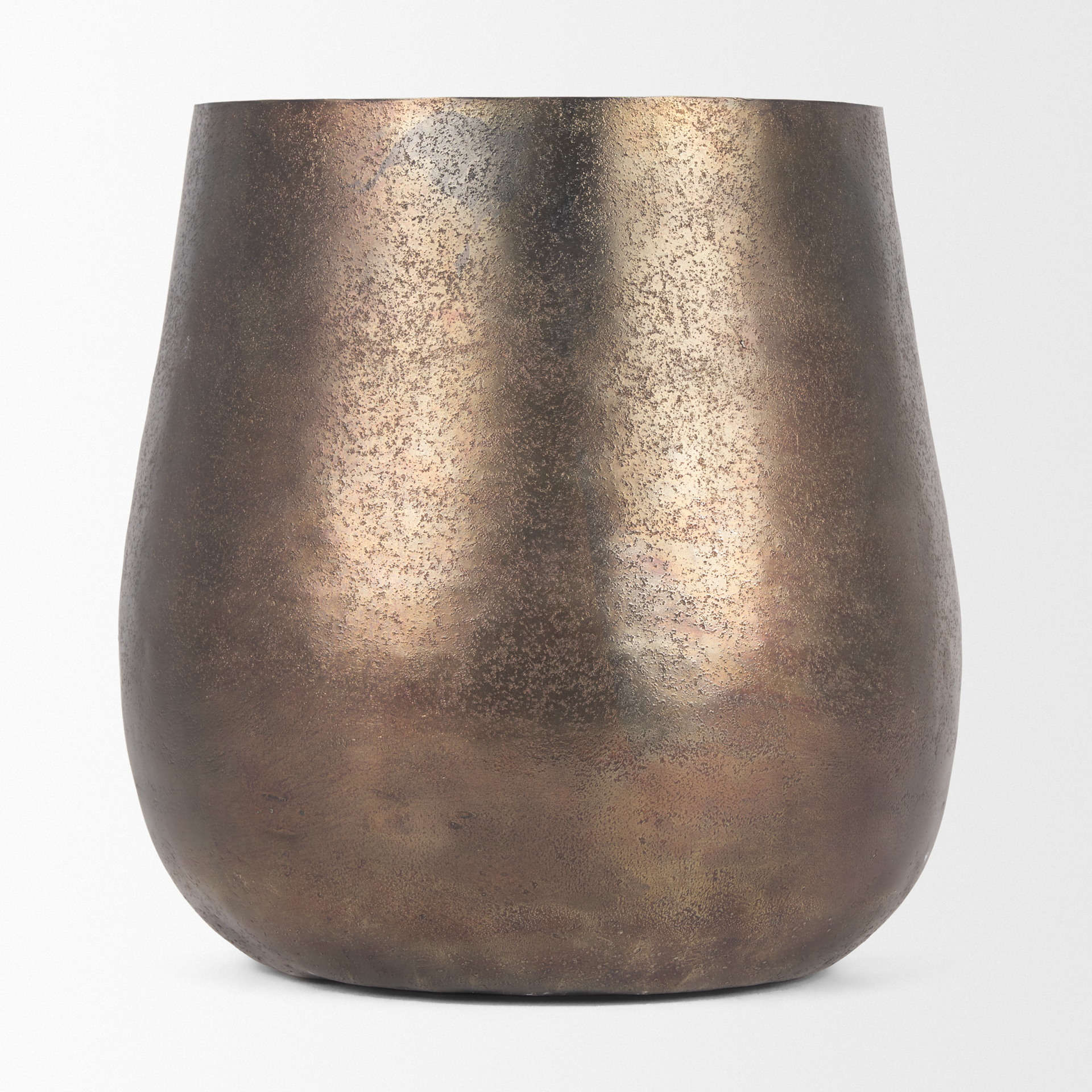quade large textured gold metal planter