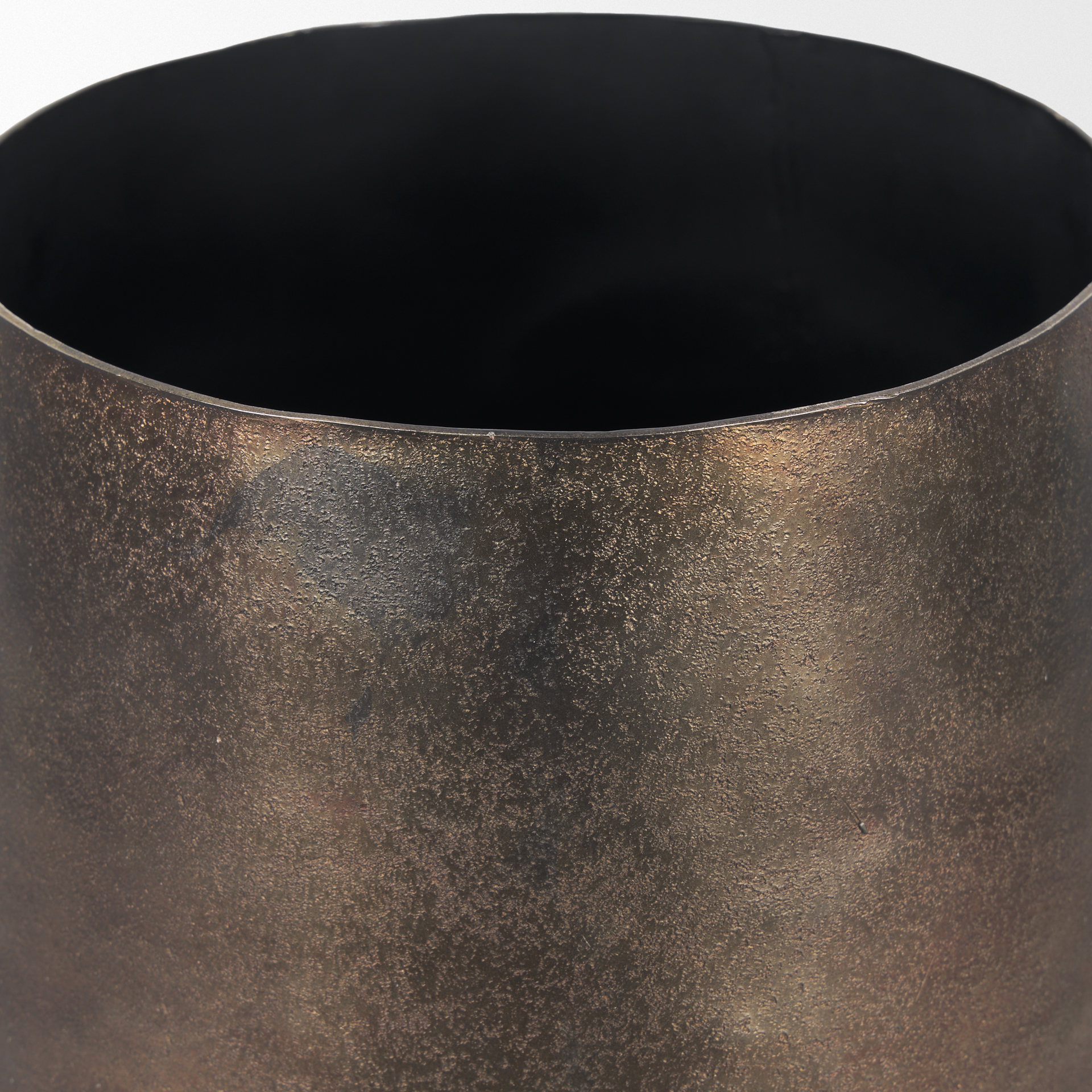 quade large textured gold metal planter