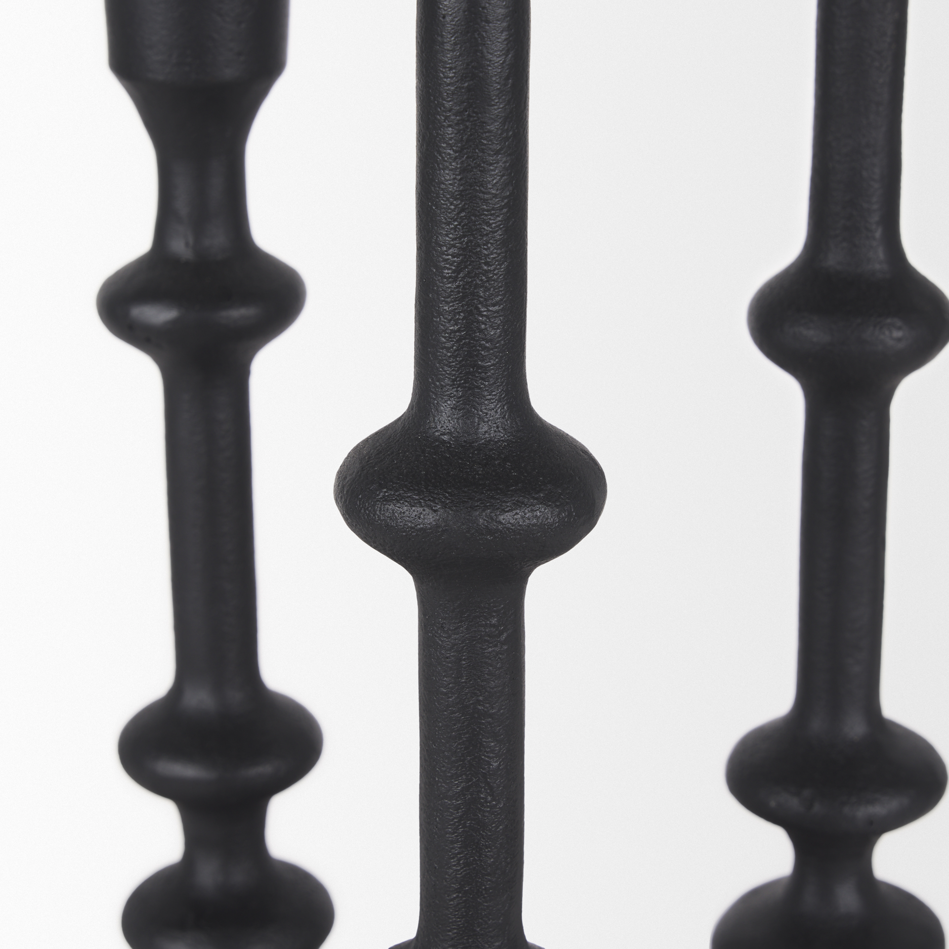 paolo matte black metal candle holder (set of 3)