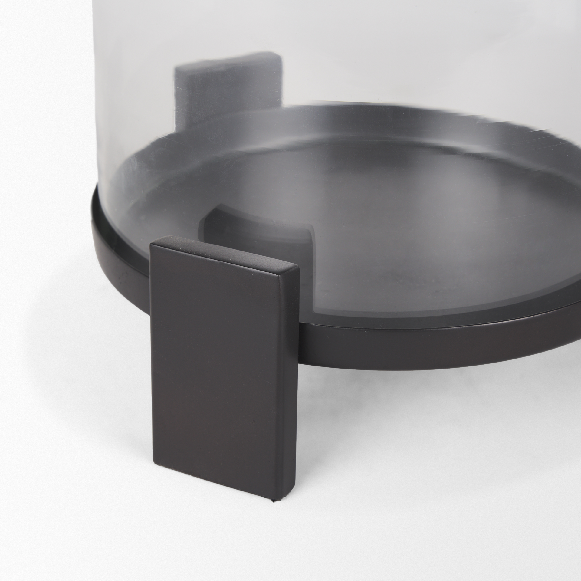 price large matte black metal w/ glass hurricane candle holder