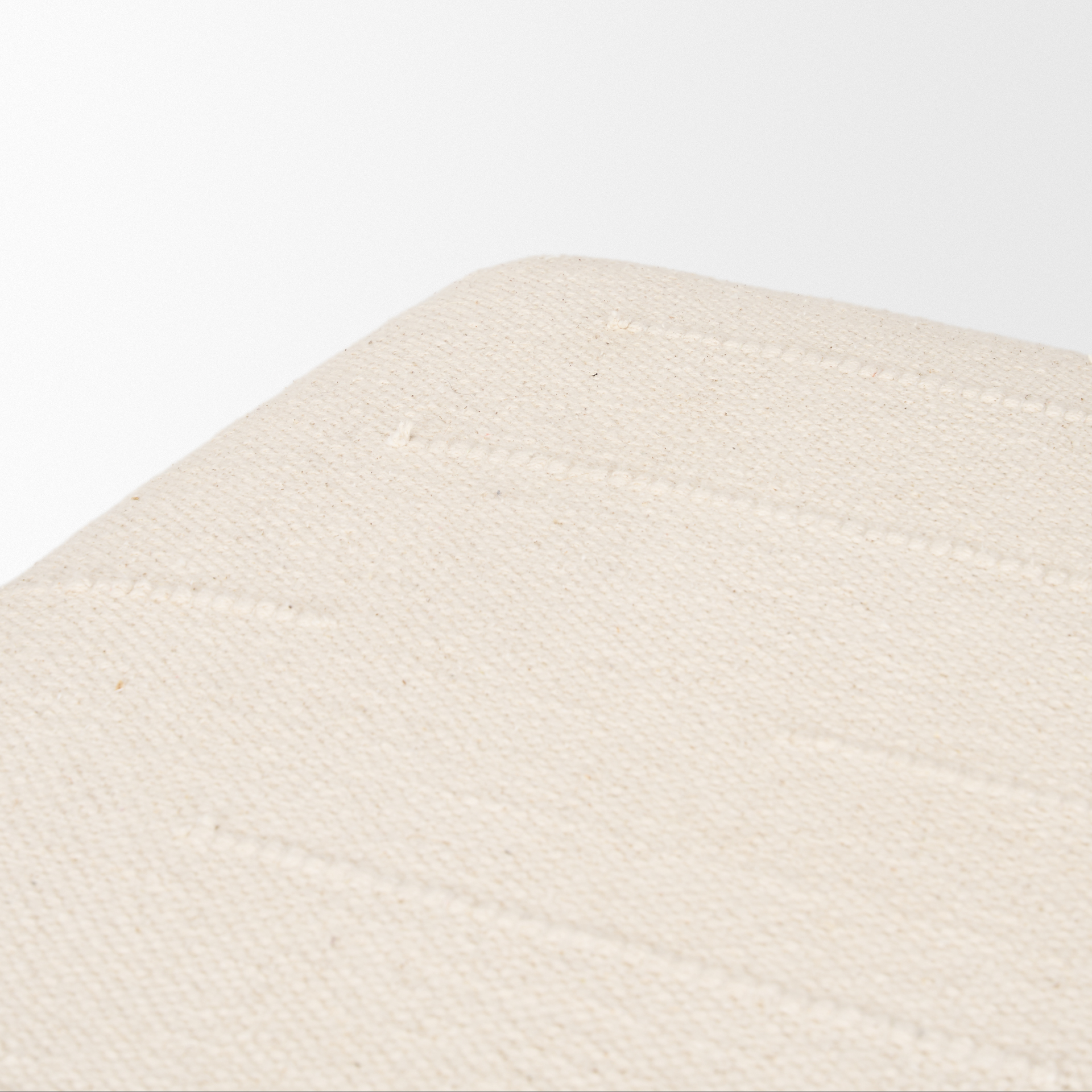 Shae Brown Wood w/ Oatmeal Fabric Ottoman