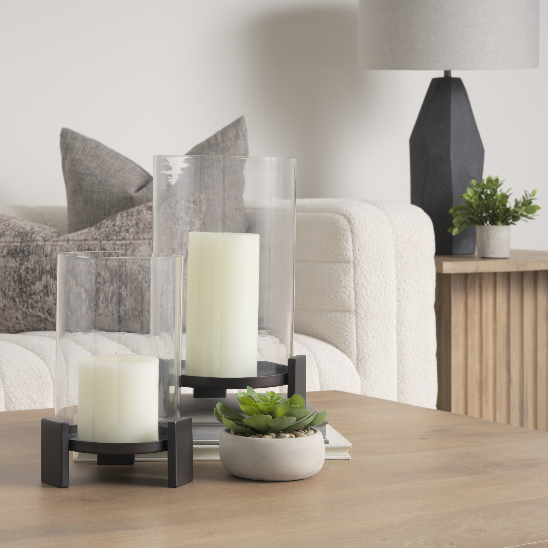 price small matte black metal w/ glass hurricane candle holder