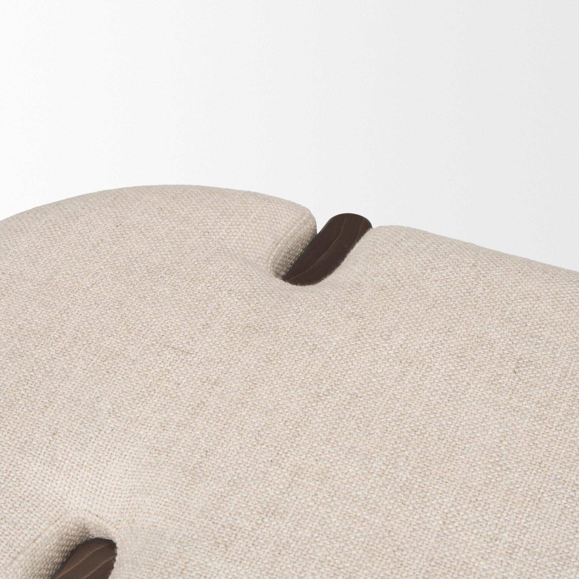 sohan dark elm wood w/ oatmeal fabric bench