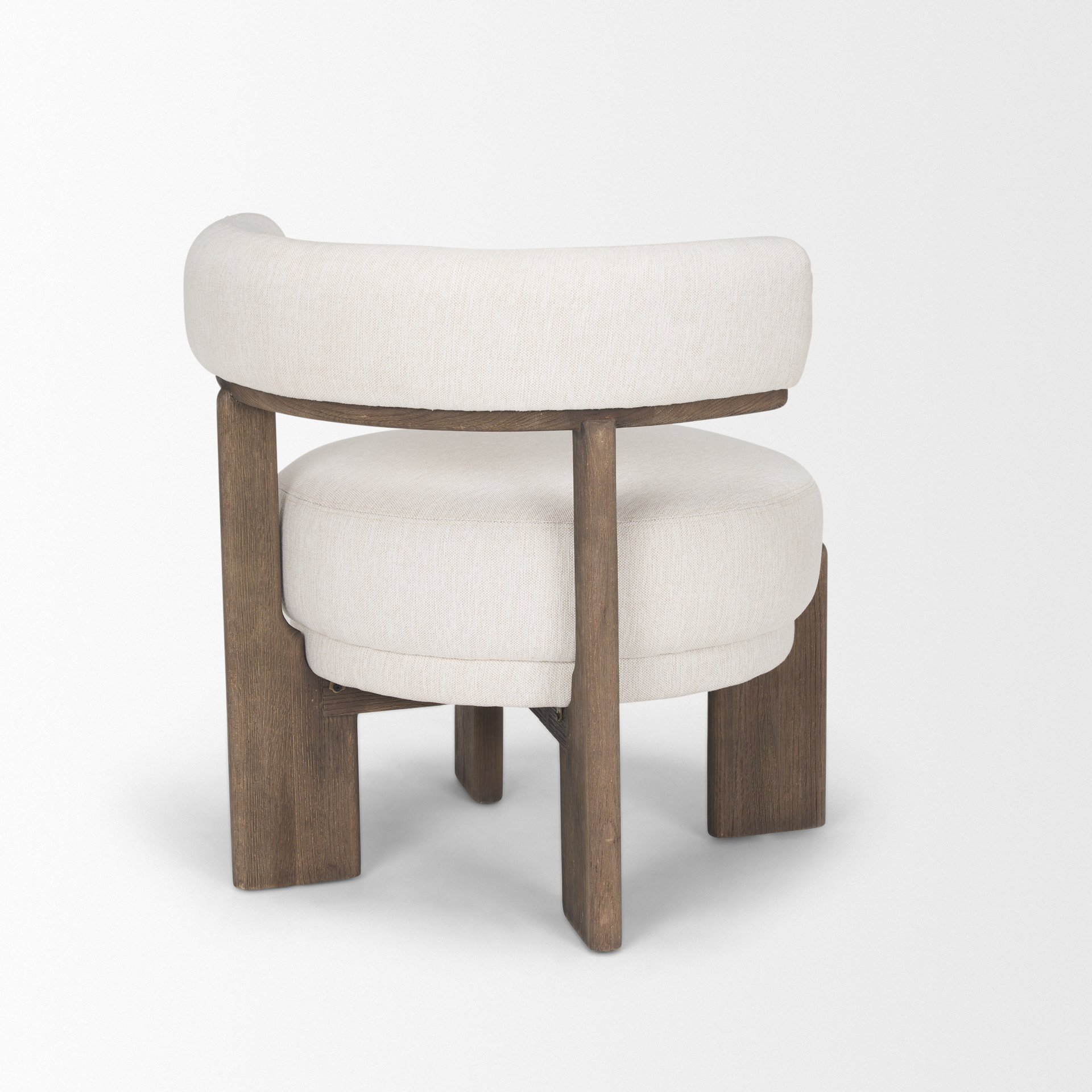 souvik dark brown wood w/ oatmeal fabric accent chair