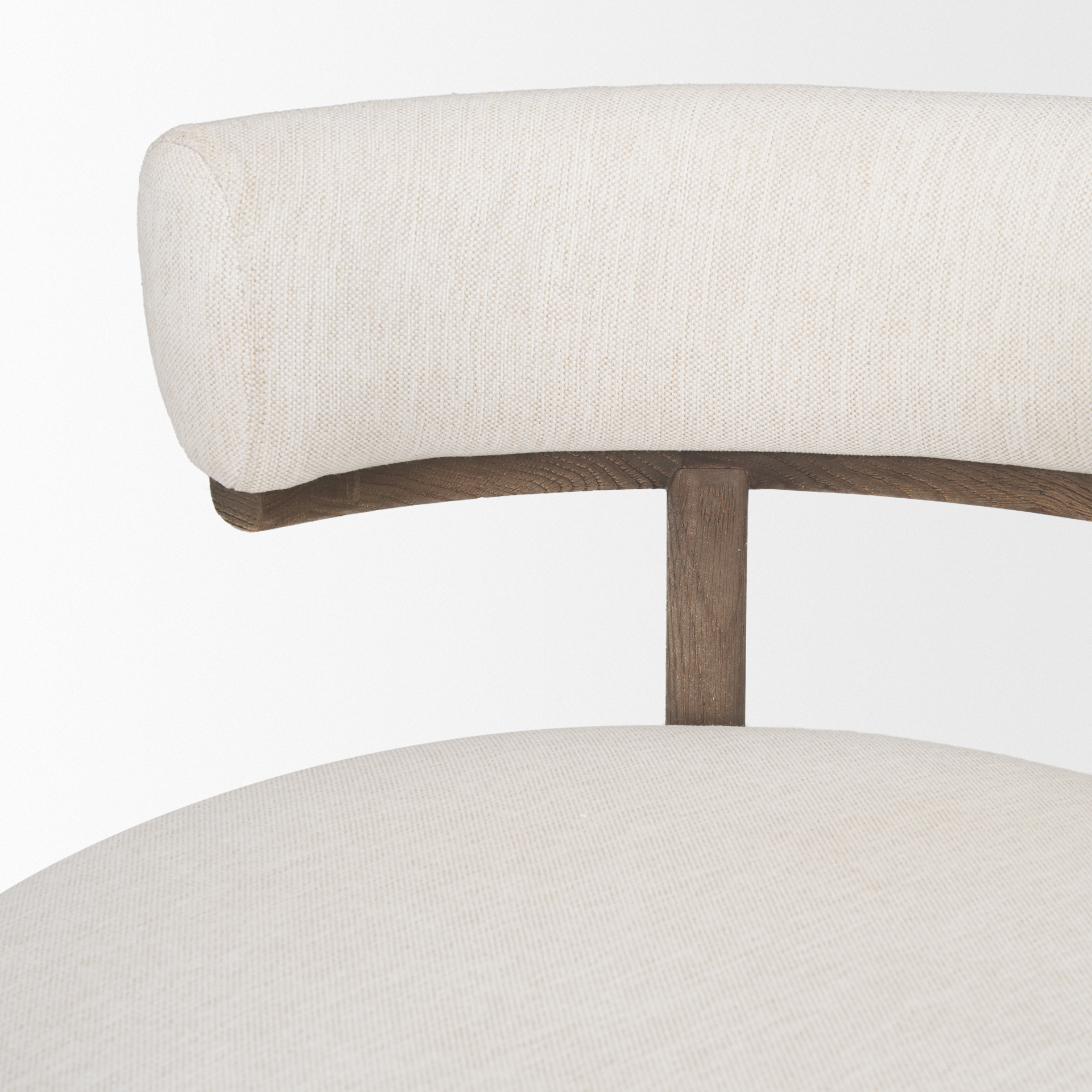 souvik dark brown wood w/ oatmeal fabric accent chair