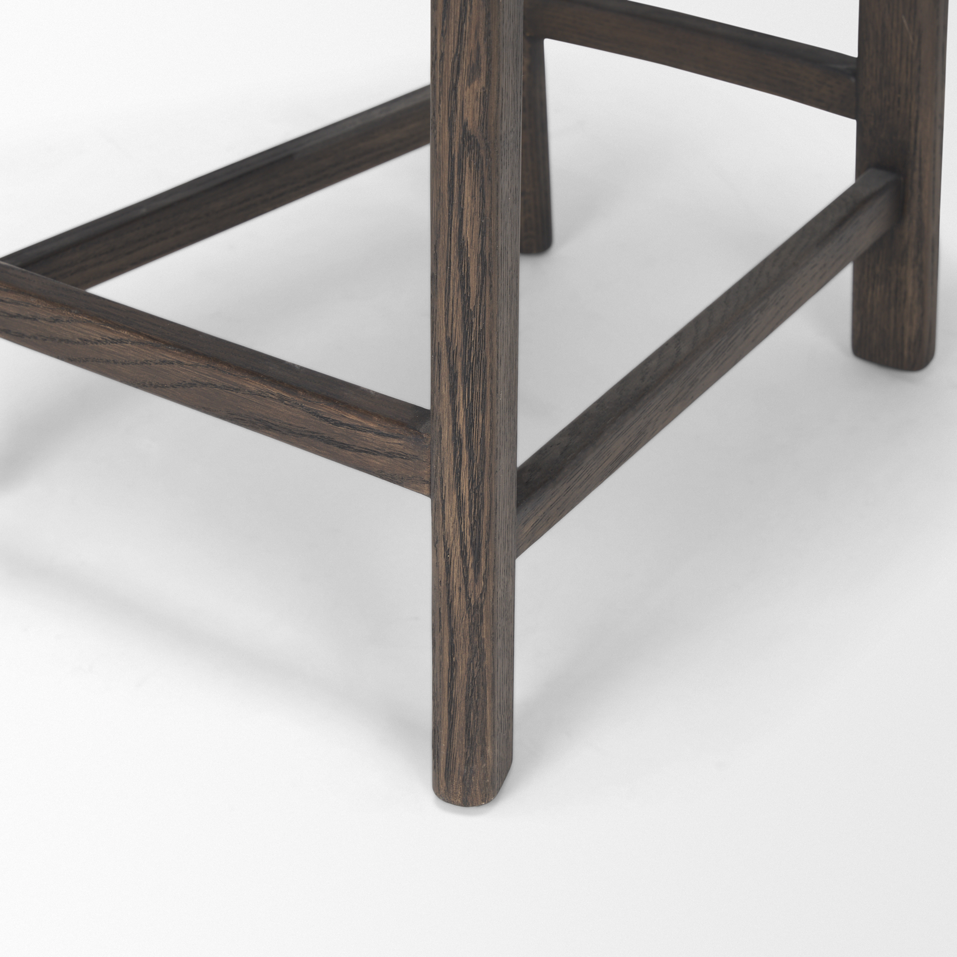 soren dark brown wood w/ oatmeal fabric counter stool