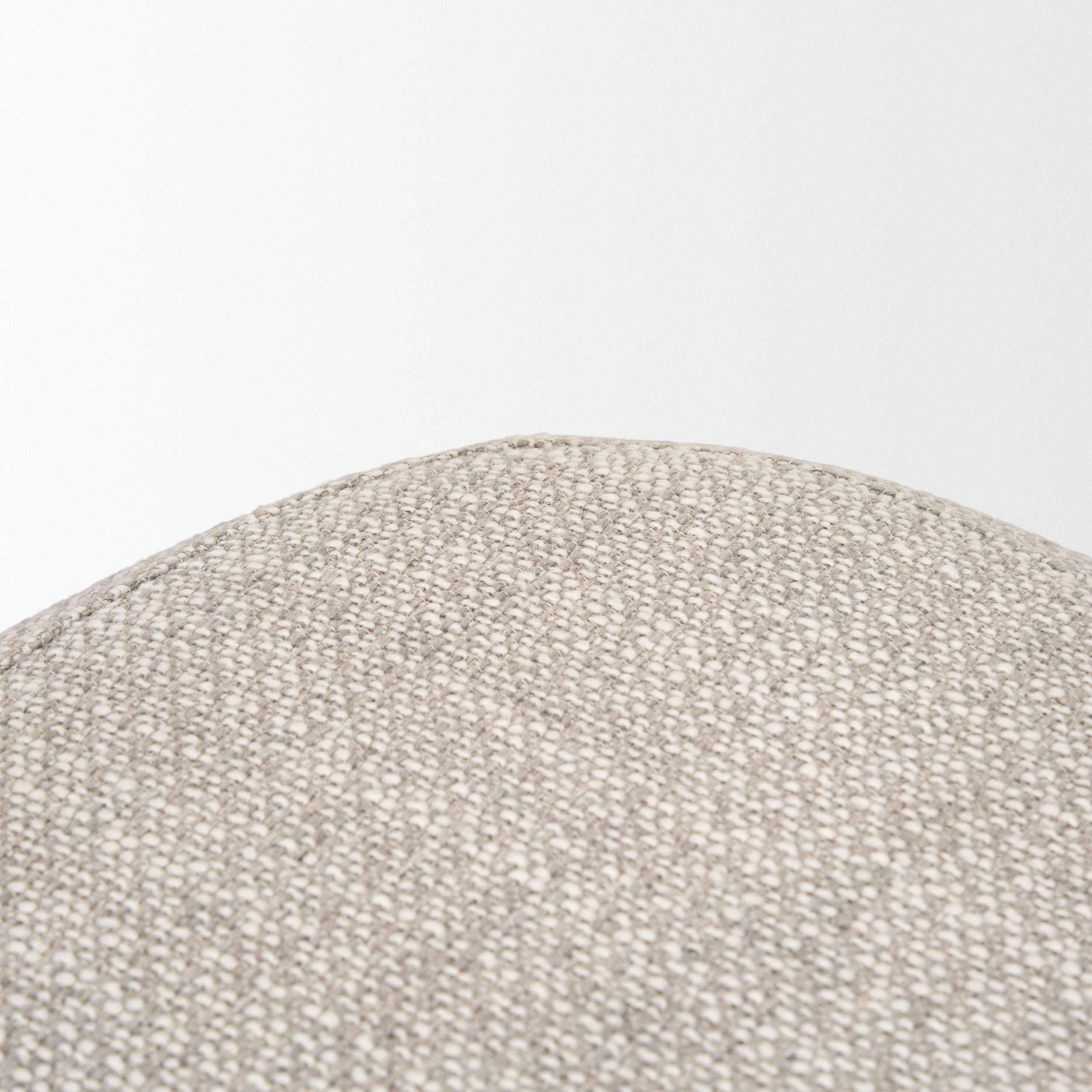 siren gray fabric w/ dark brown wood round accent stool