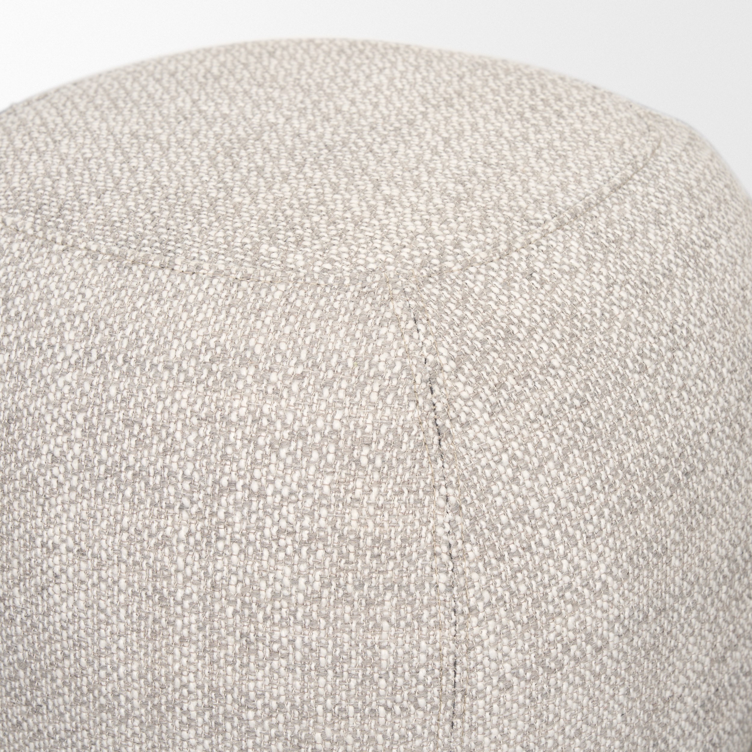 siren gray fabric w/ dark brown wood round accent stool