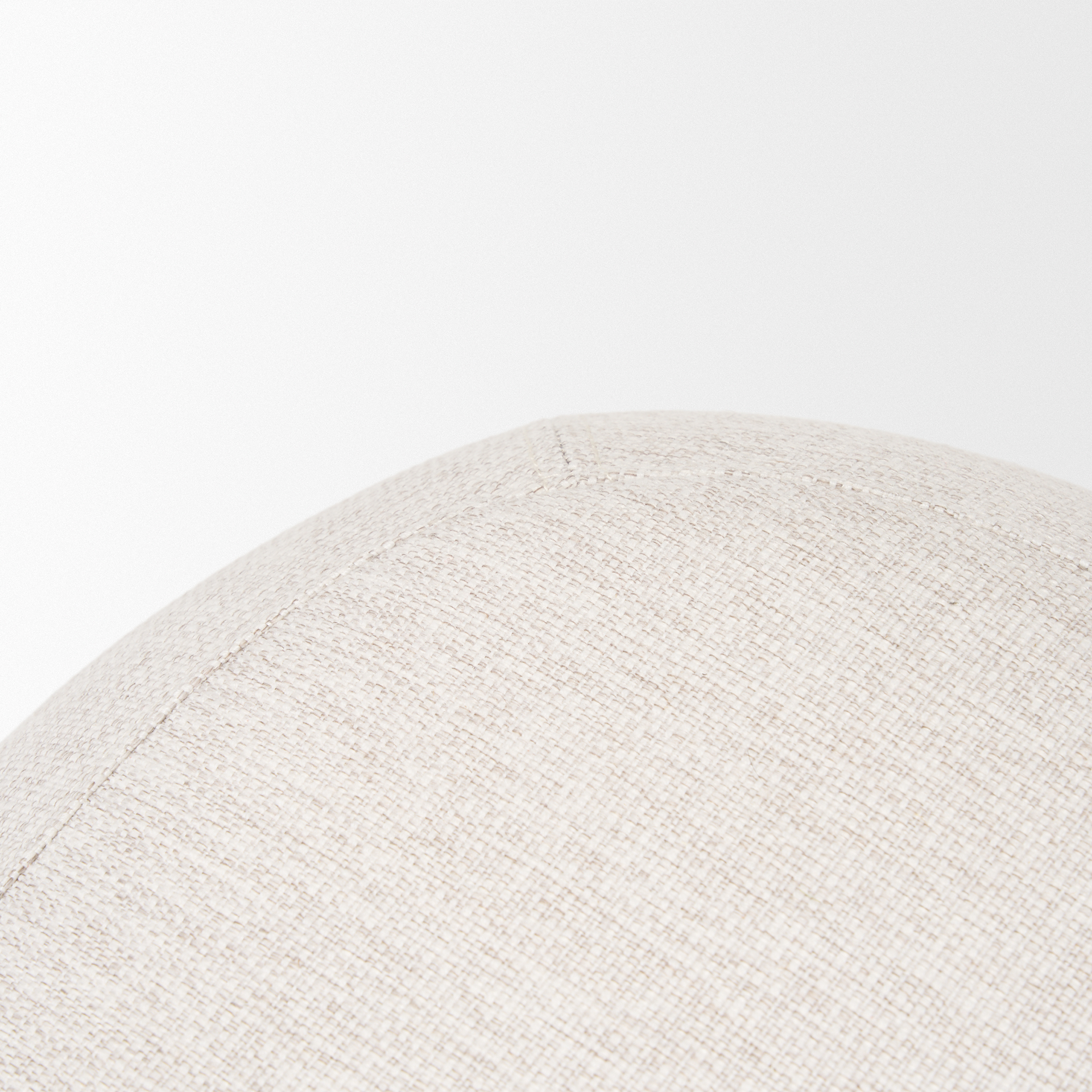 siren cream fabric w/ light brown wood round accent stool