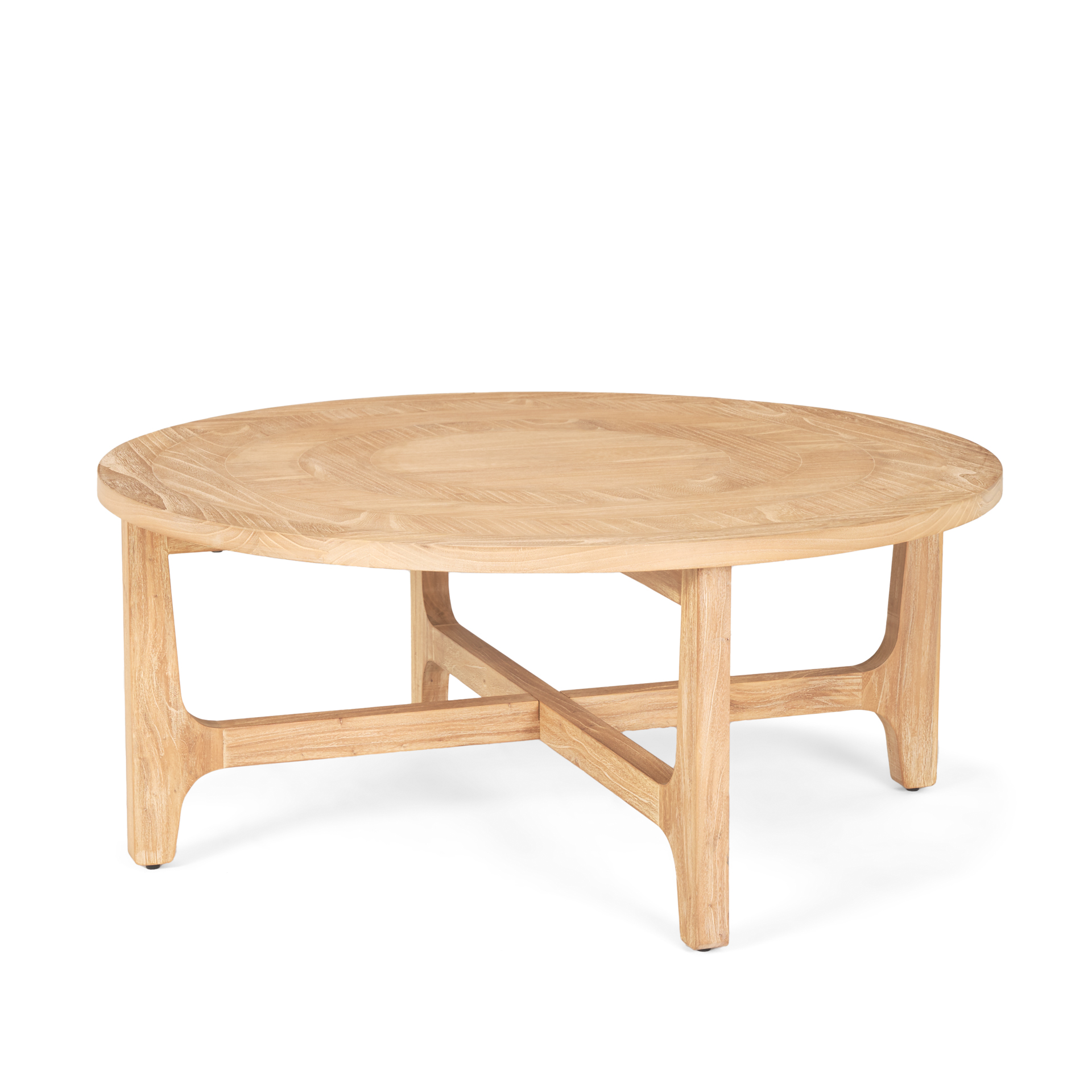 taylin light brown wood round coffee table