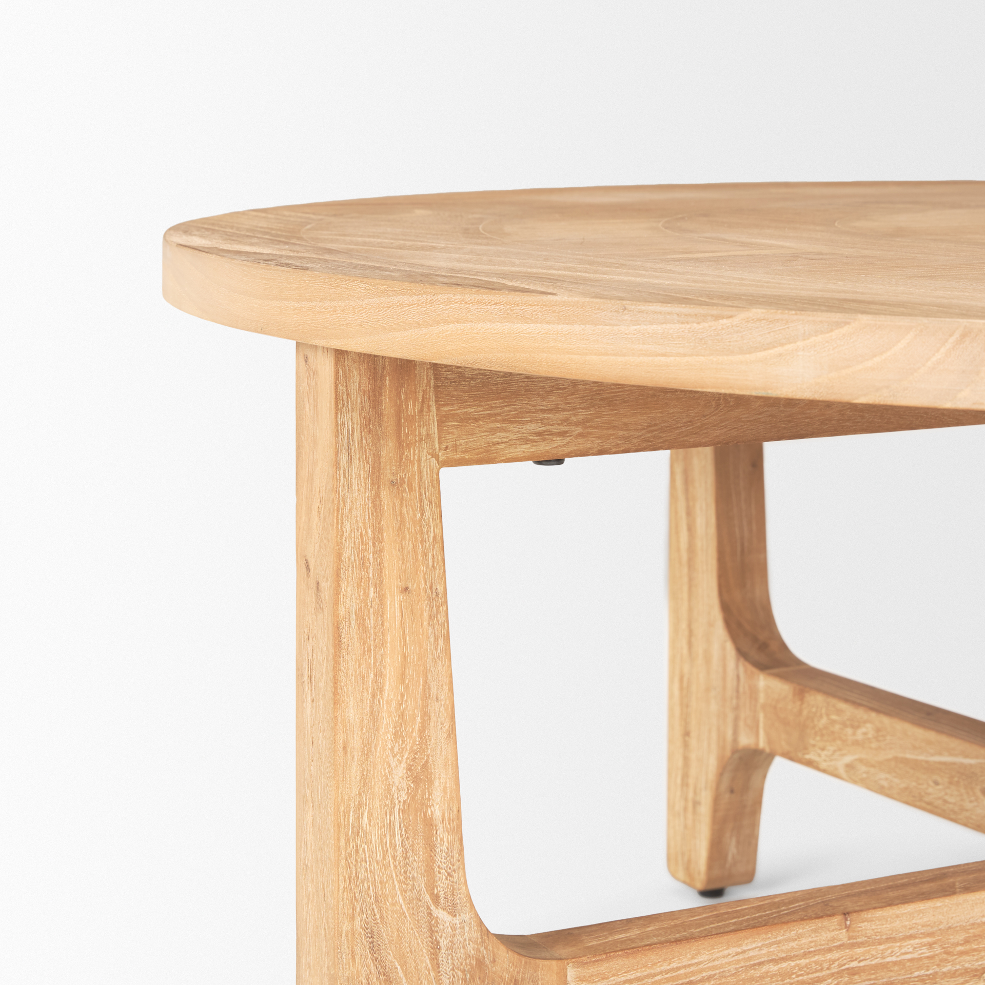 taylin light brown wood round coffee table