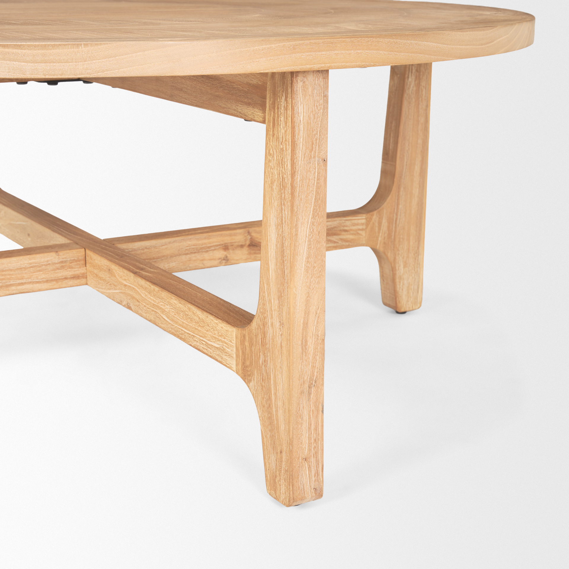 taylin light brown wood round coffee table