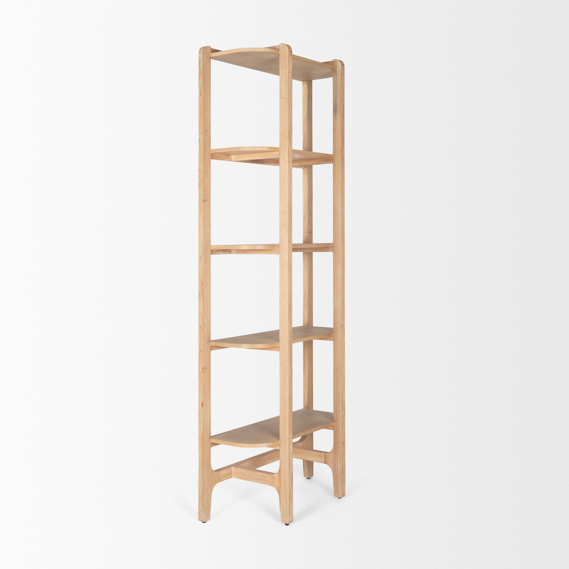 taylin light brown solid wood open bookshelf