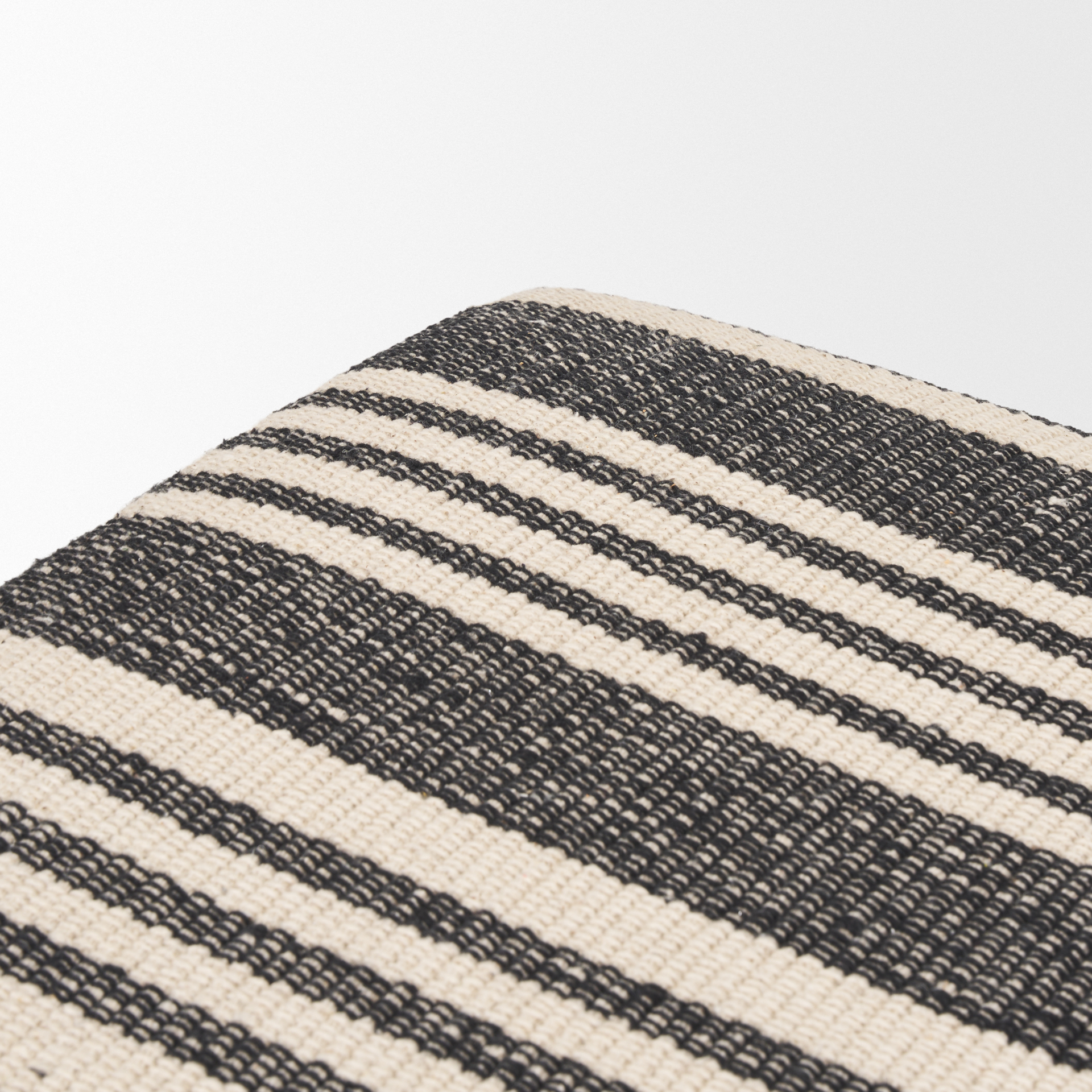 shae black wood w/ black and cream upholstered bench