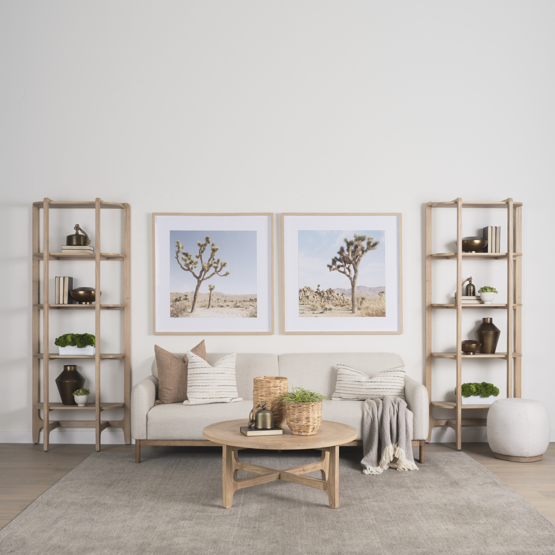 taylin light brown wood round coffee table