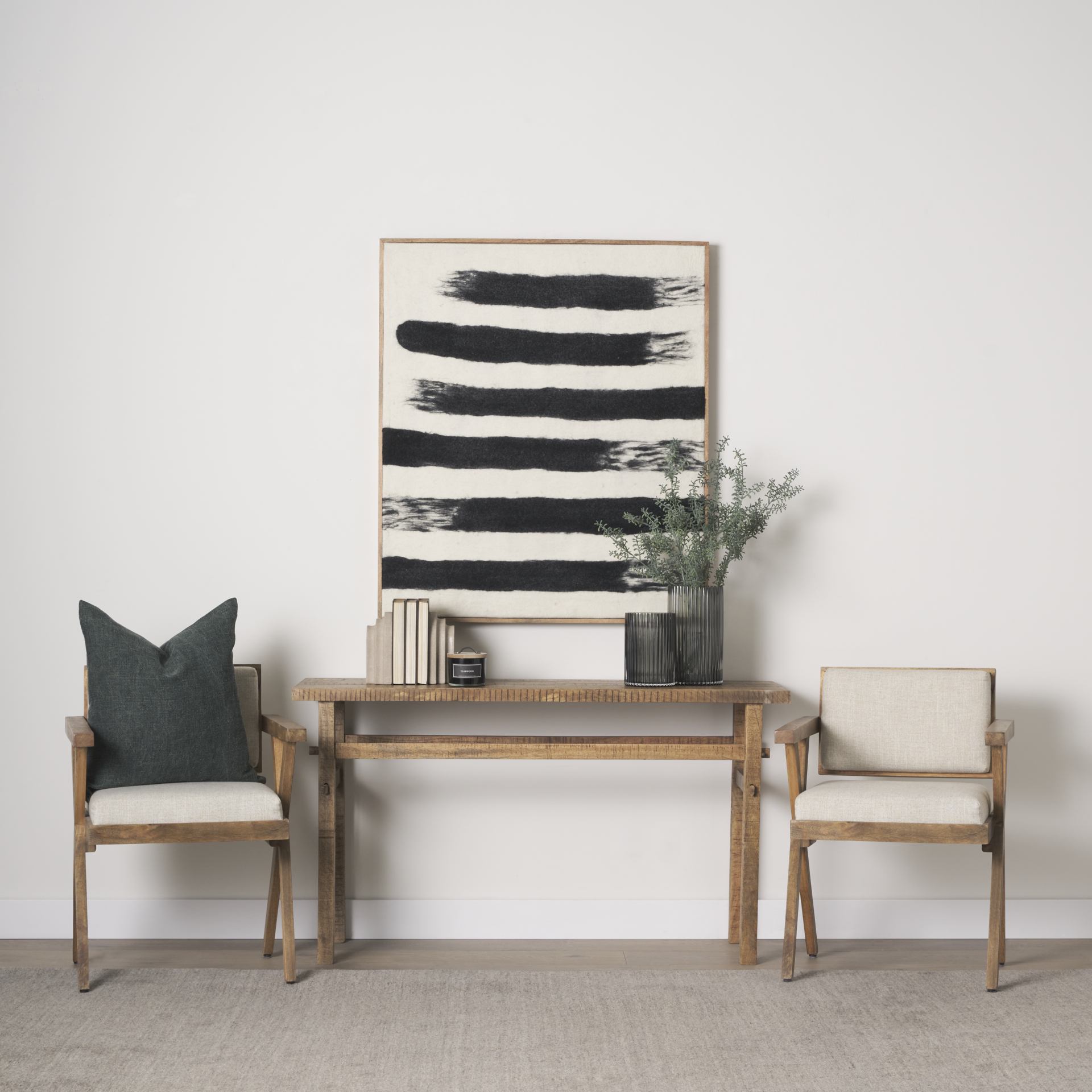 topanga i cream fabric wrap medium brown wooden frame dining chair