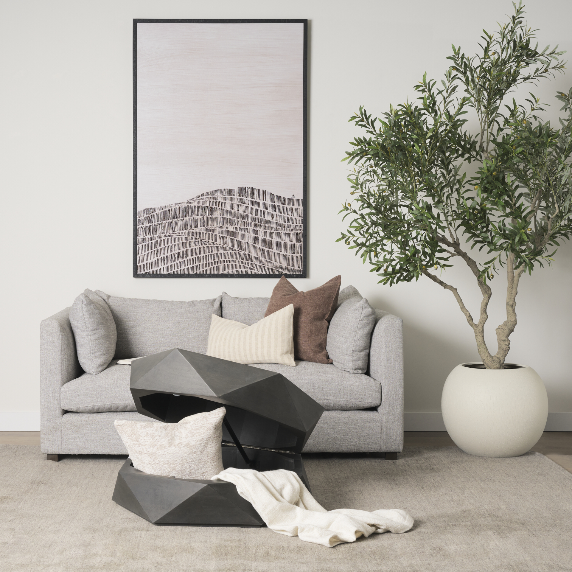 arreto hexagonal hinged solid wood top and base coffee table