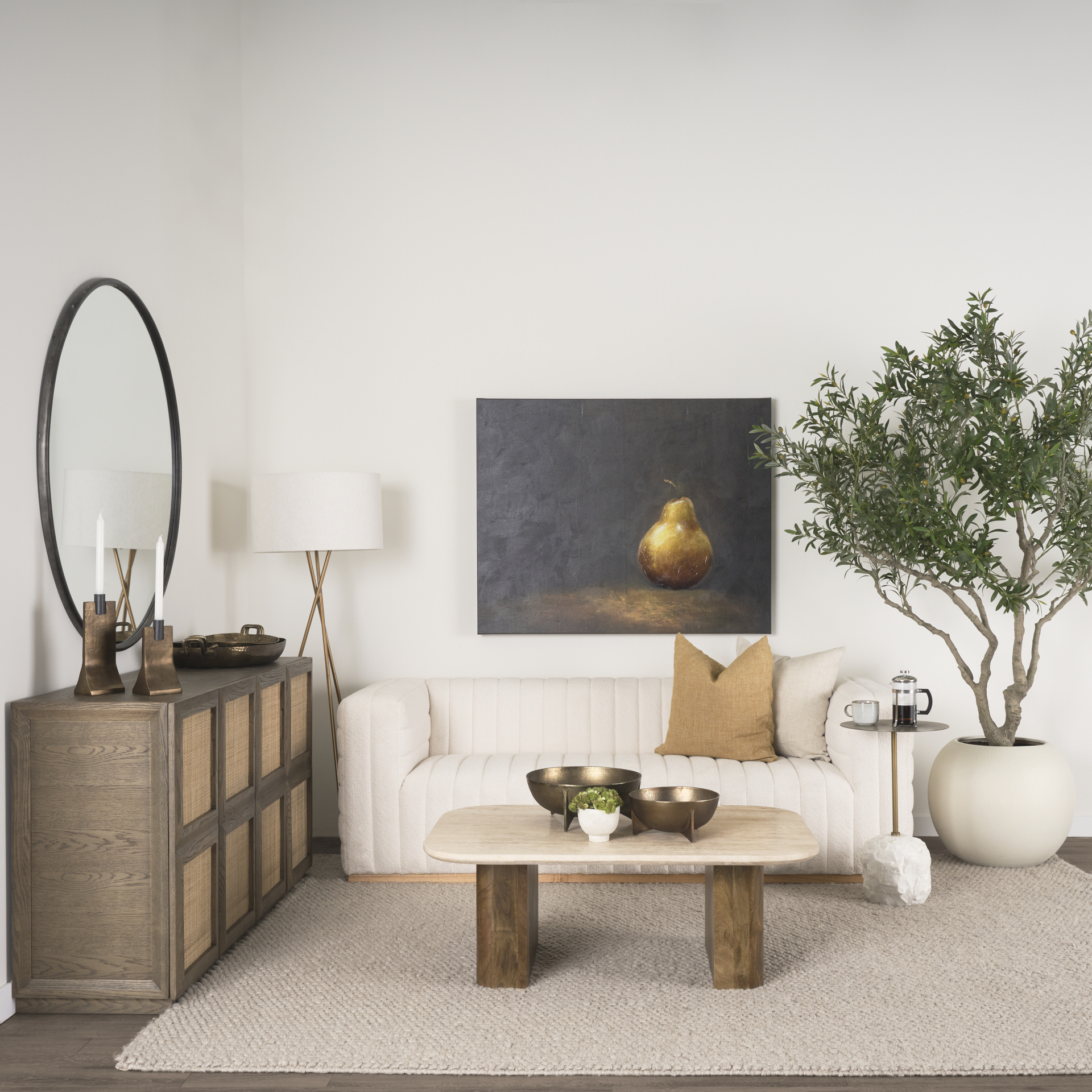 symona travertine and mango wood rectangle coffee table