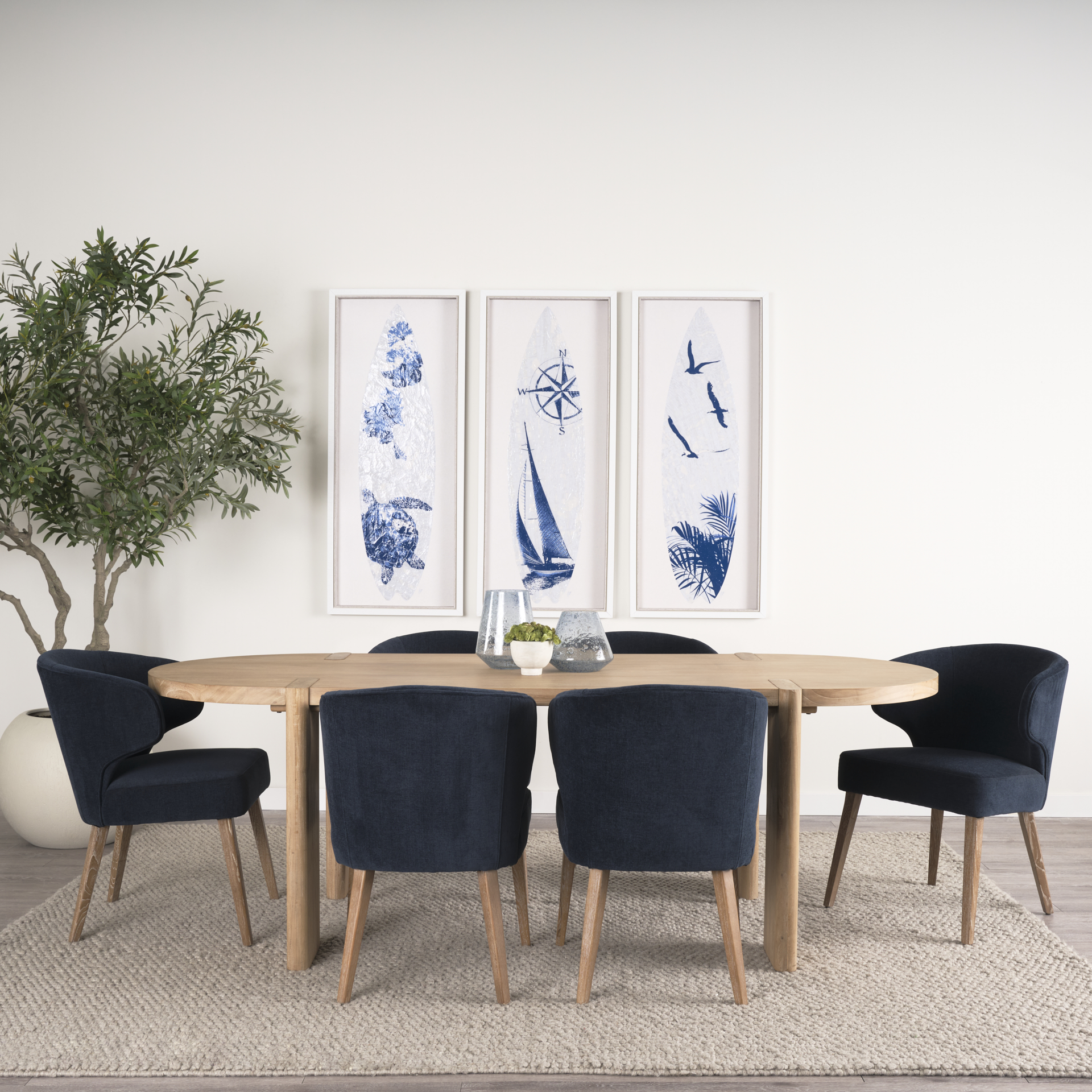 Sohan Light Brown Wood Oval Dining Table
