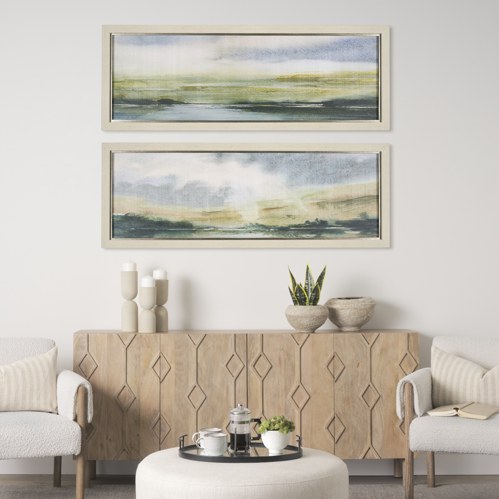 spring horizon i by mercana studio a hand embelished textured framed art print