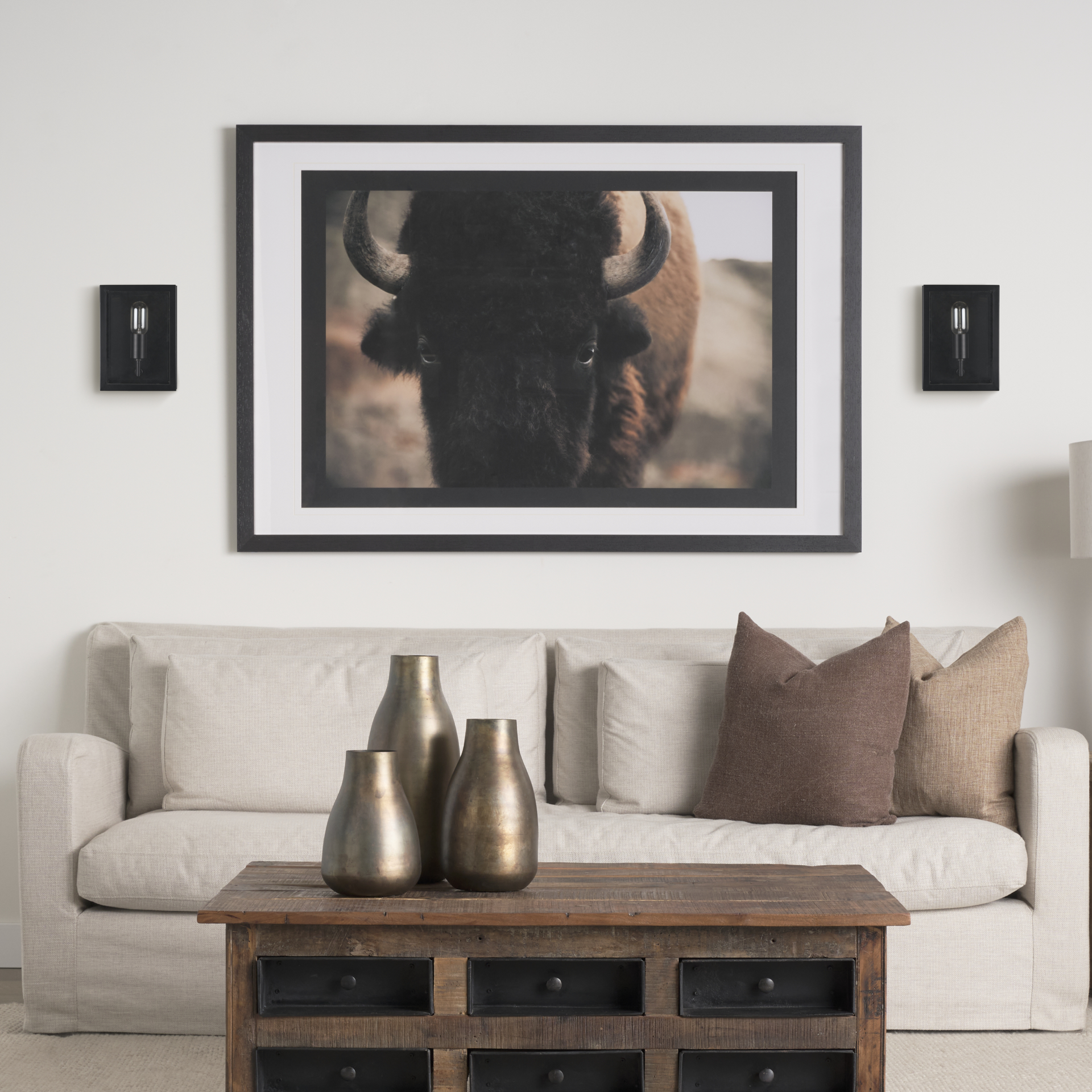 cairn matte black metal w/ glass 1-light wall sconce