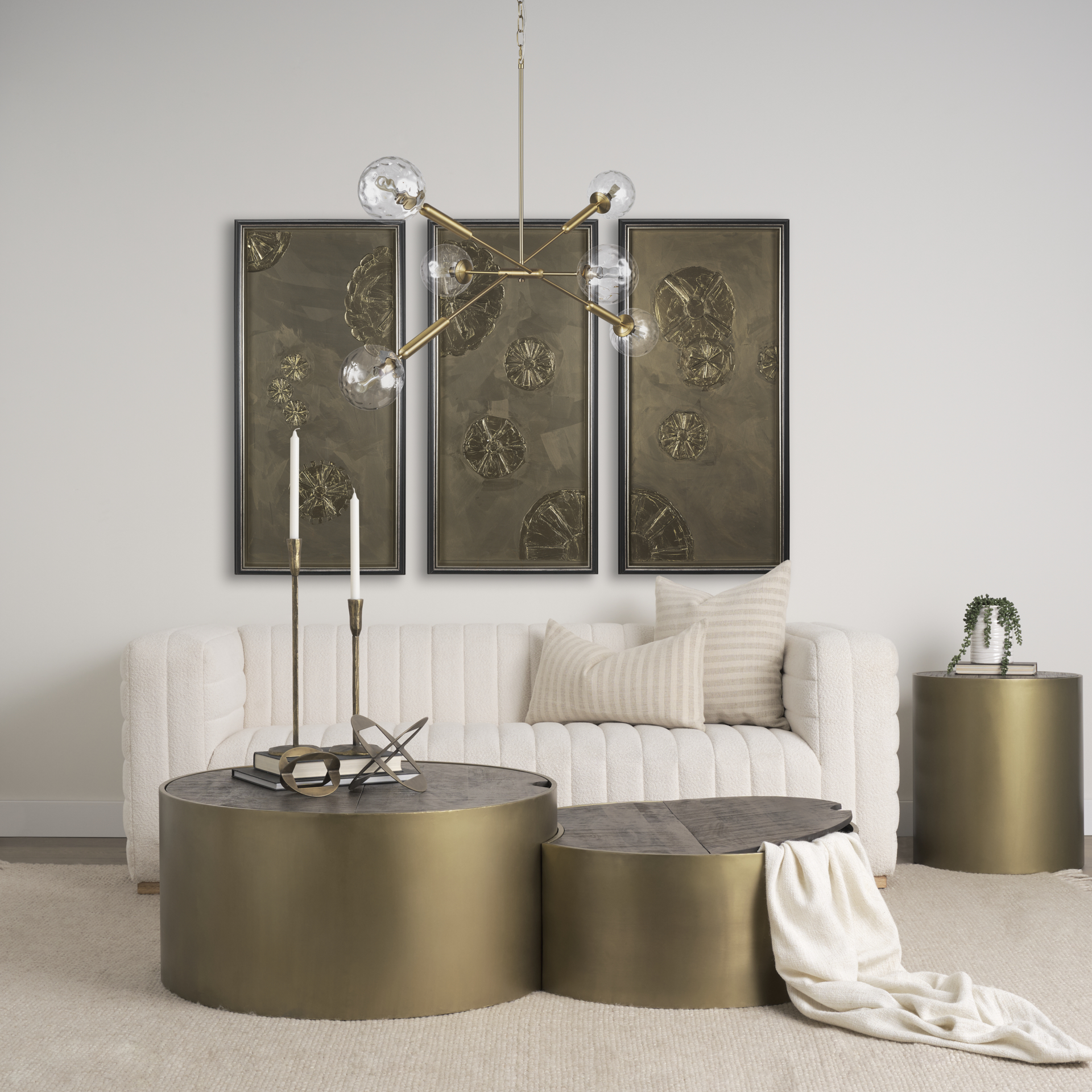 britton gold metal w/ clear glass globes 6-light chandelier
