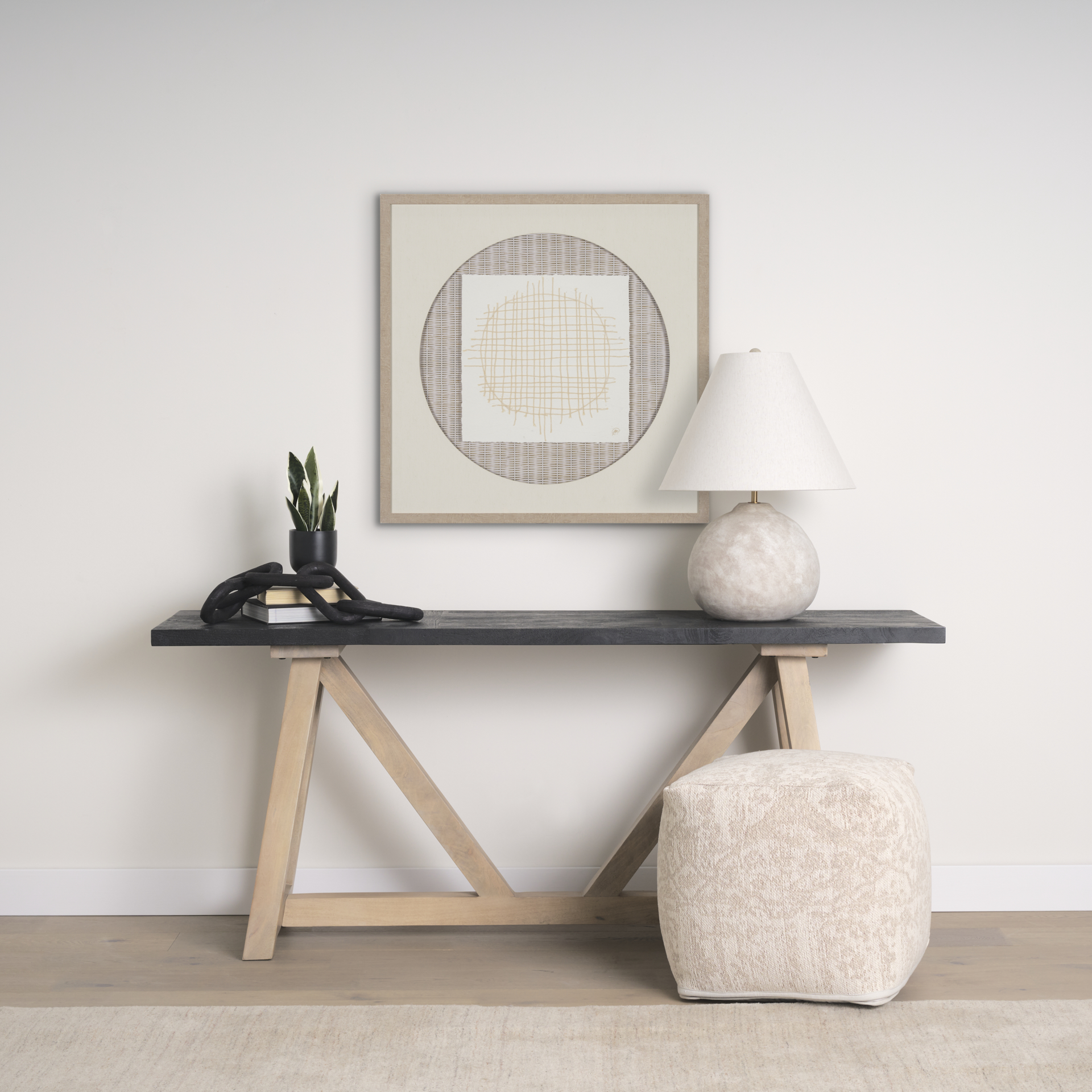 khloe small cream pouf