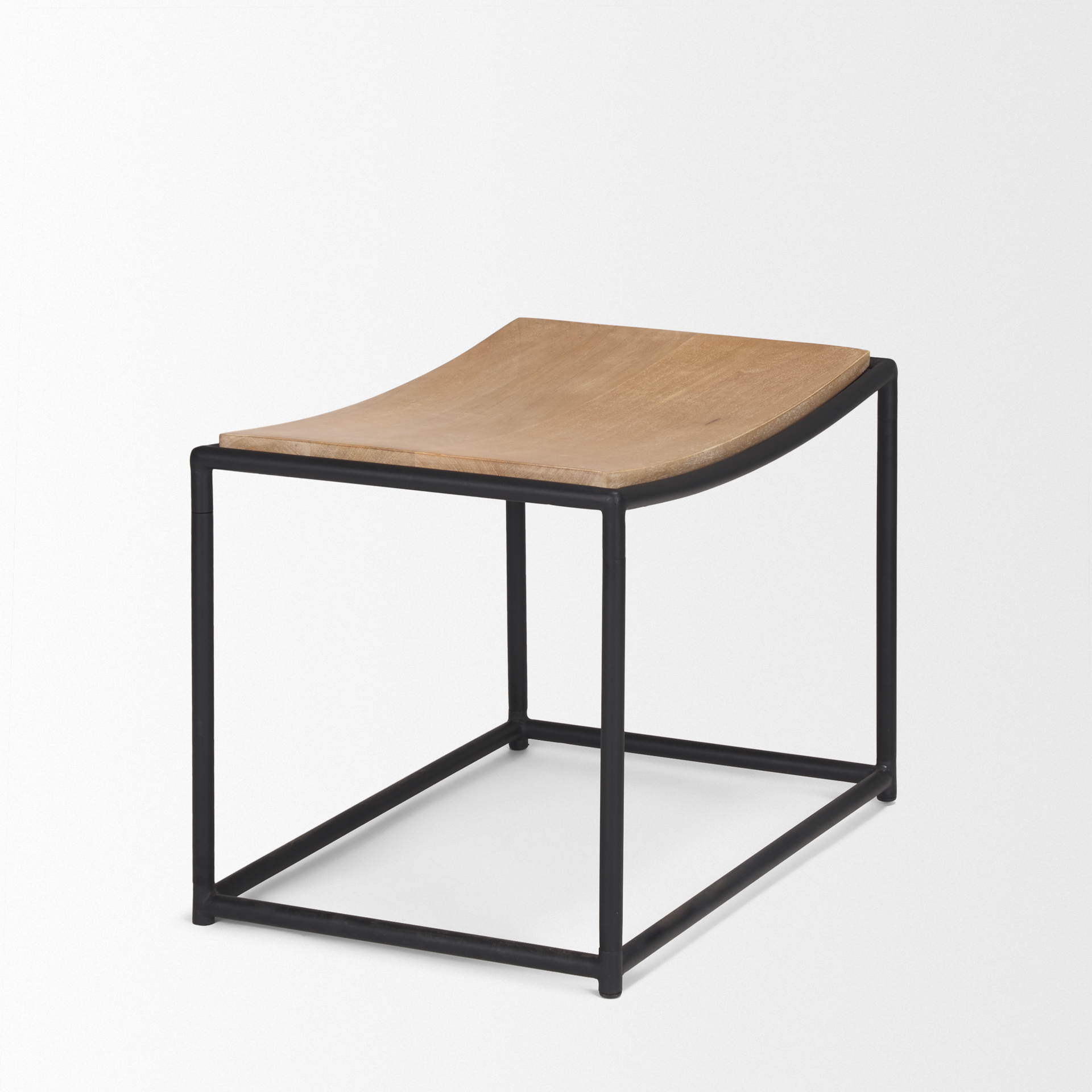 Taniel Light Brown Wood w/ Black Metal Stool
