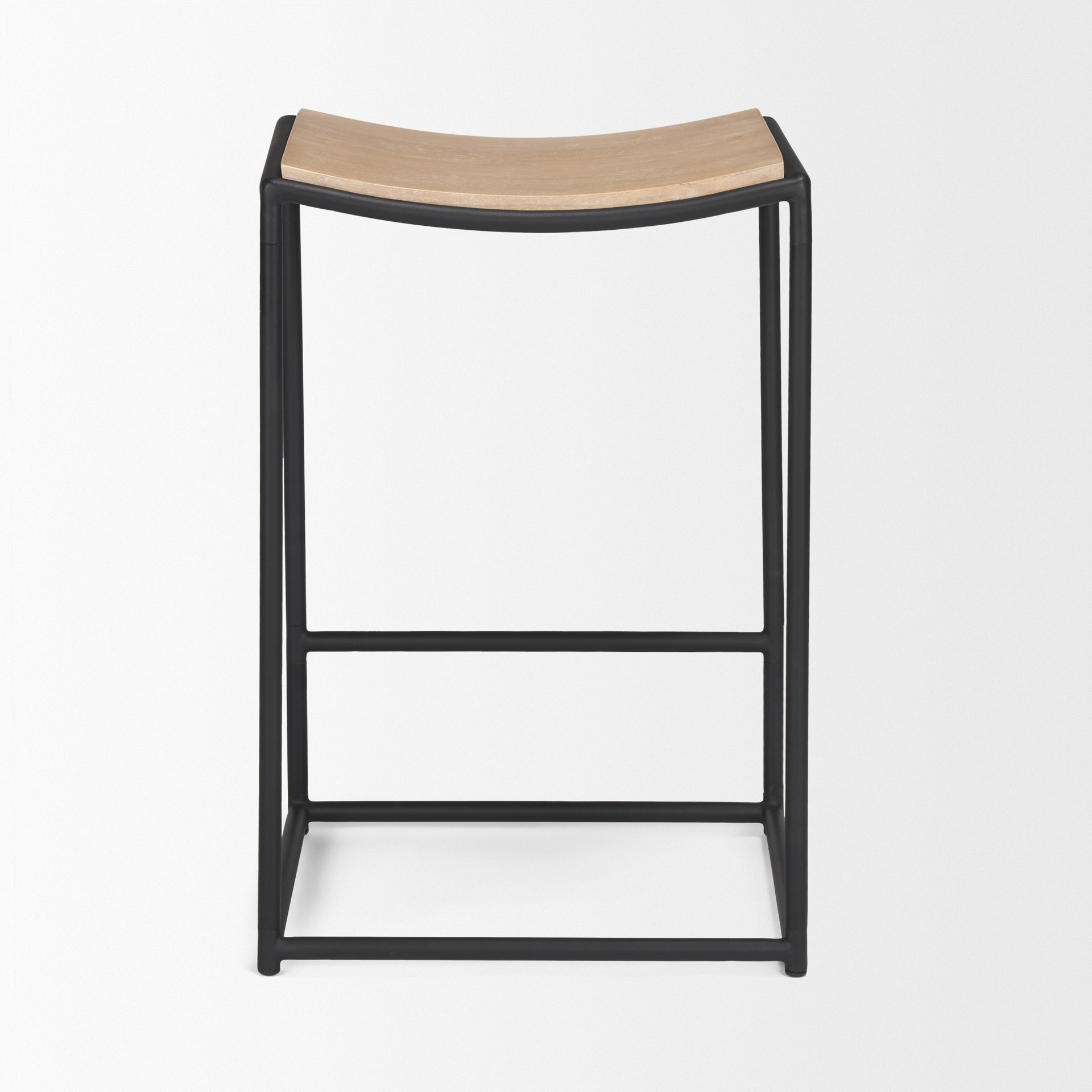taniel light brown wood w/ black metal counter stool