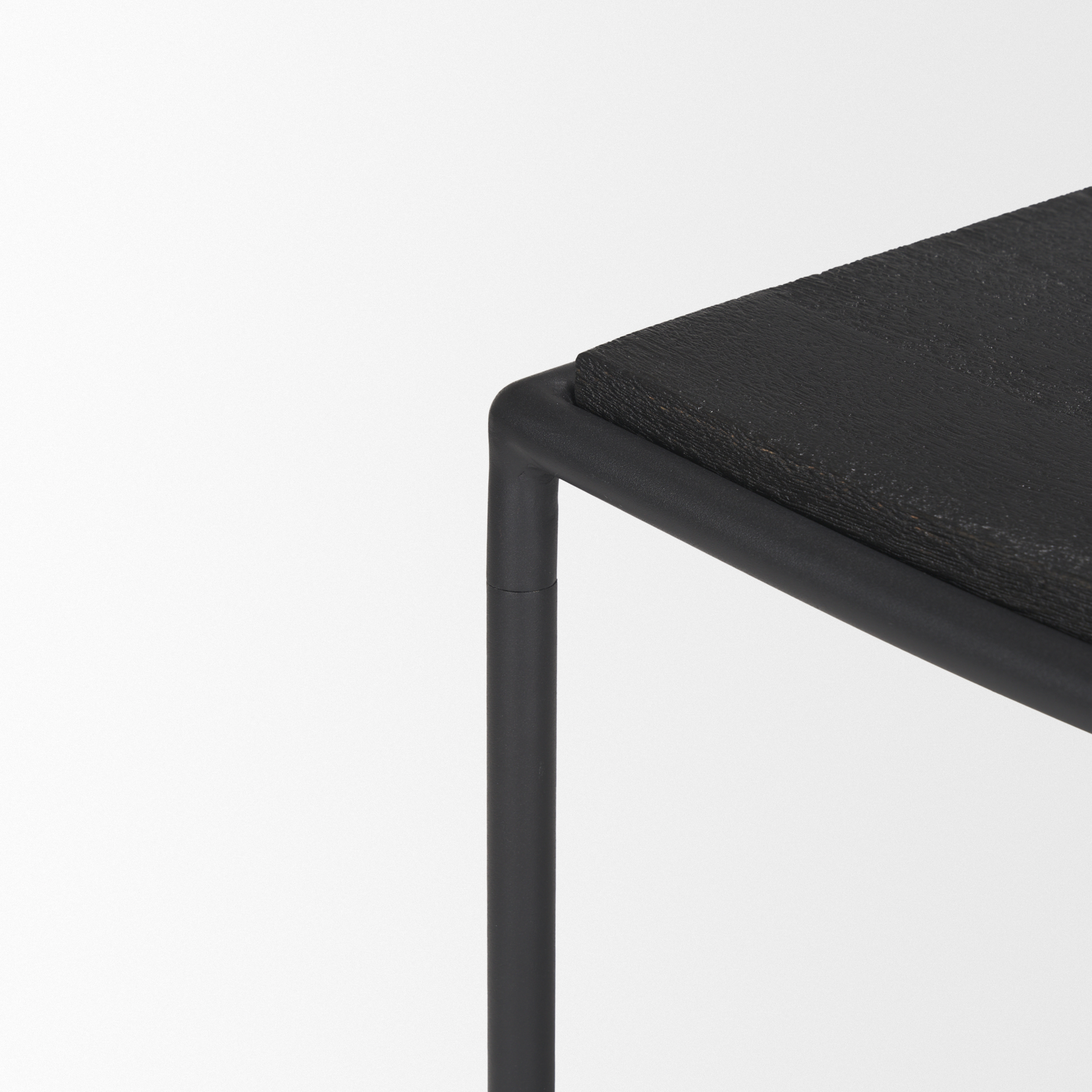 taniel textured black wood w/ black metal stool