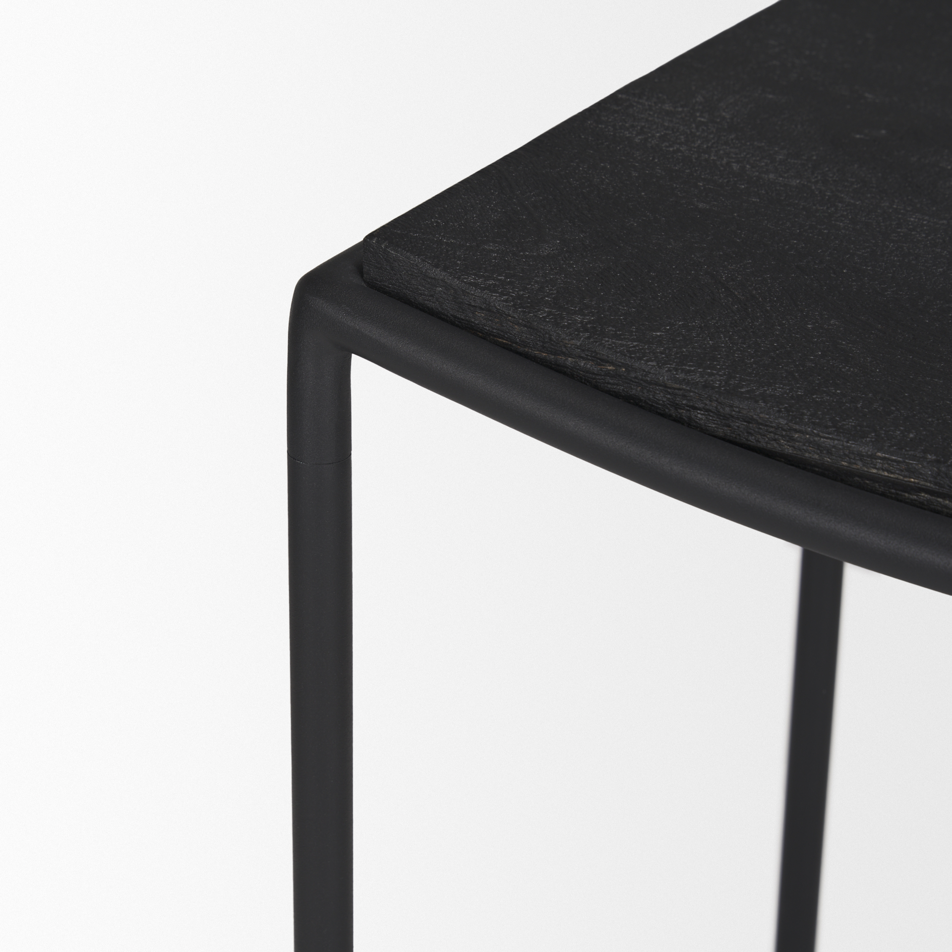 taniel textured black wood w/ black metal counter stool