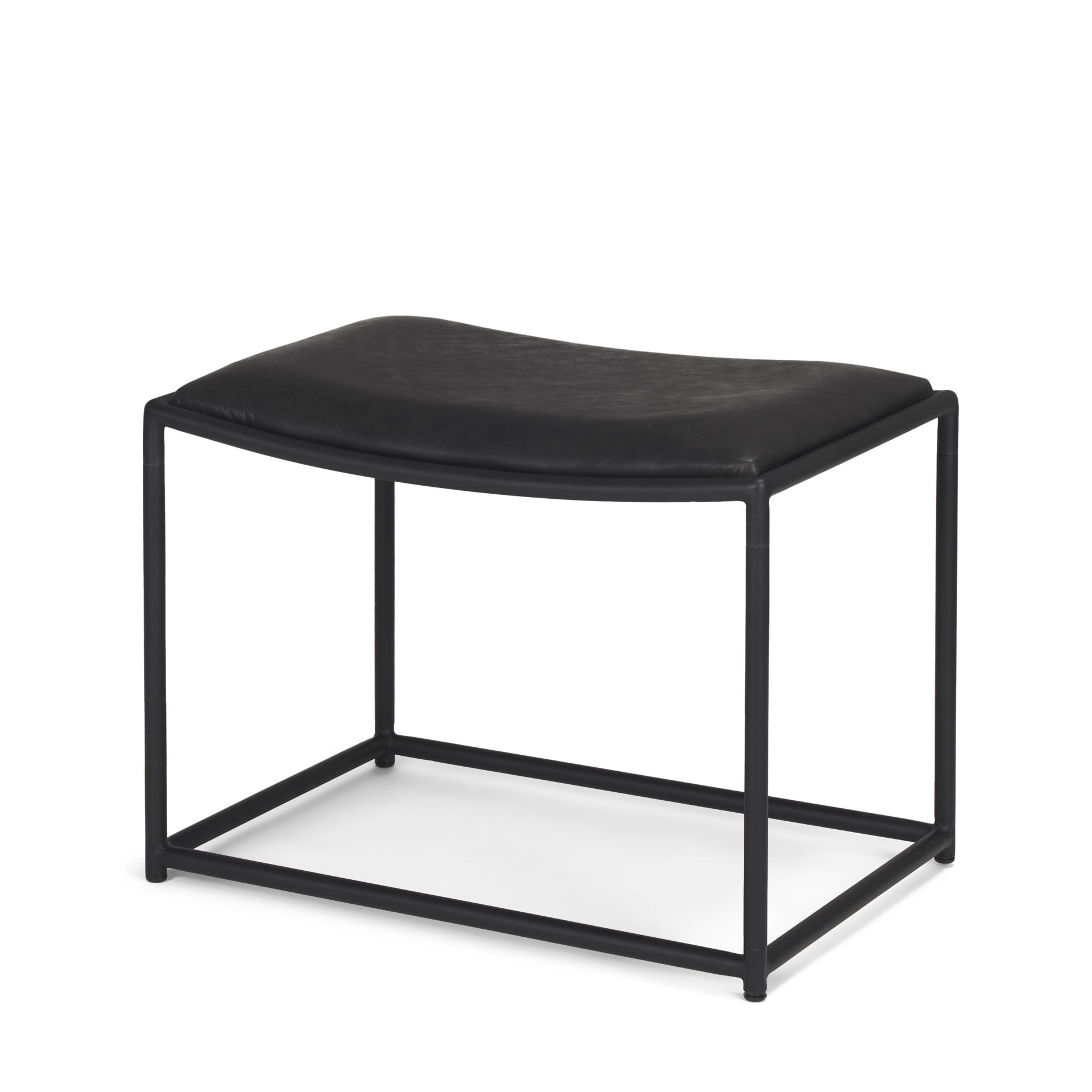 taniel black leather w/ black metal stool