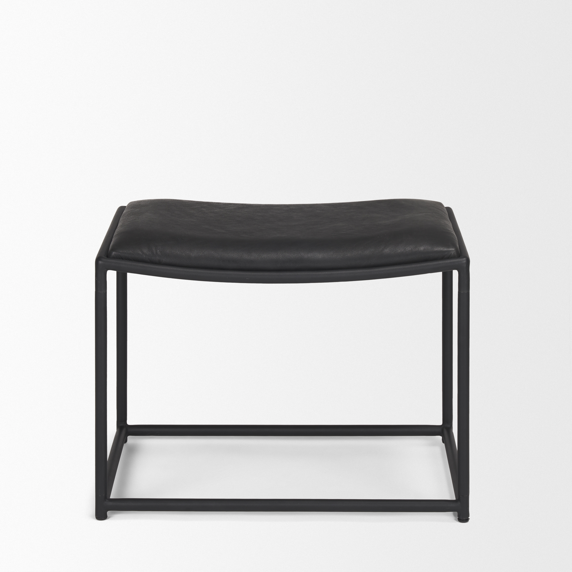 taniel black leather w/ black metal stool