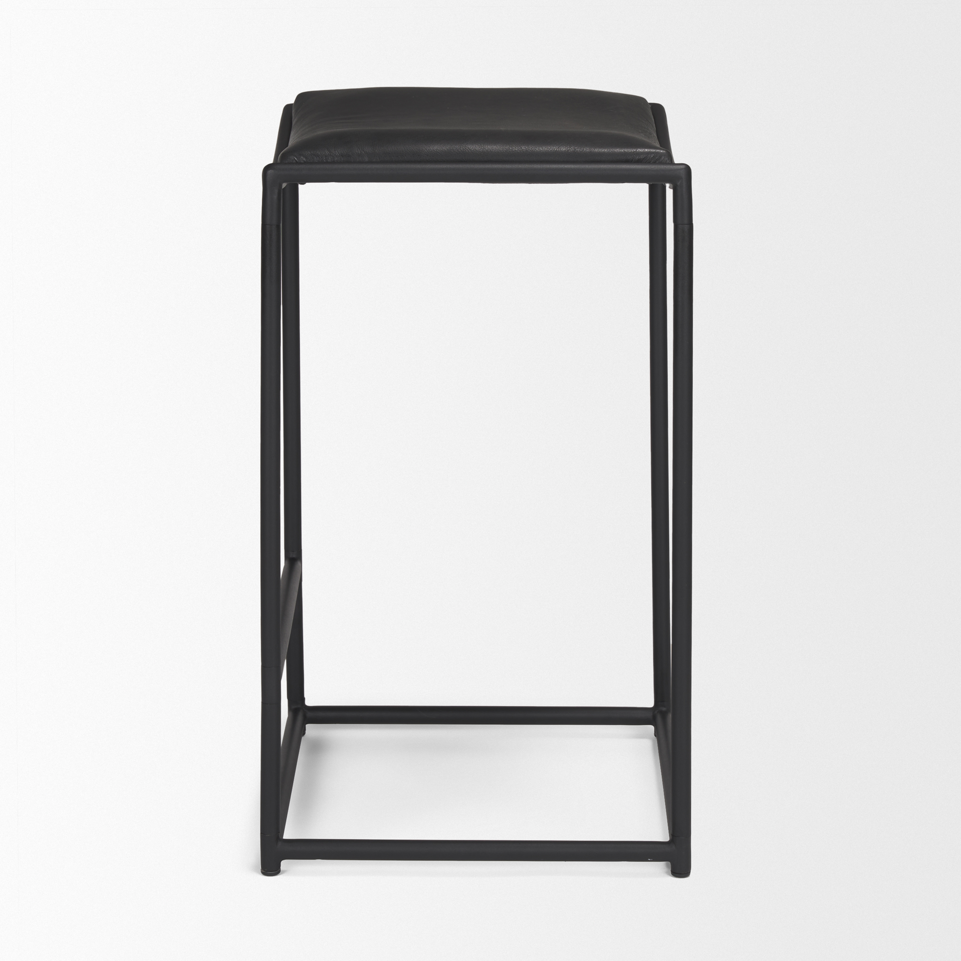 taniel black leather w/ black metal counter stool