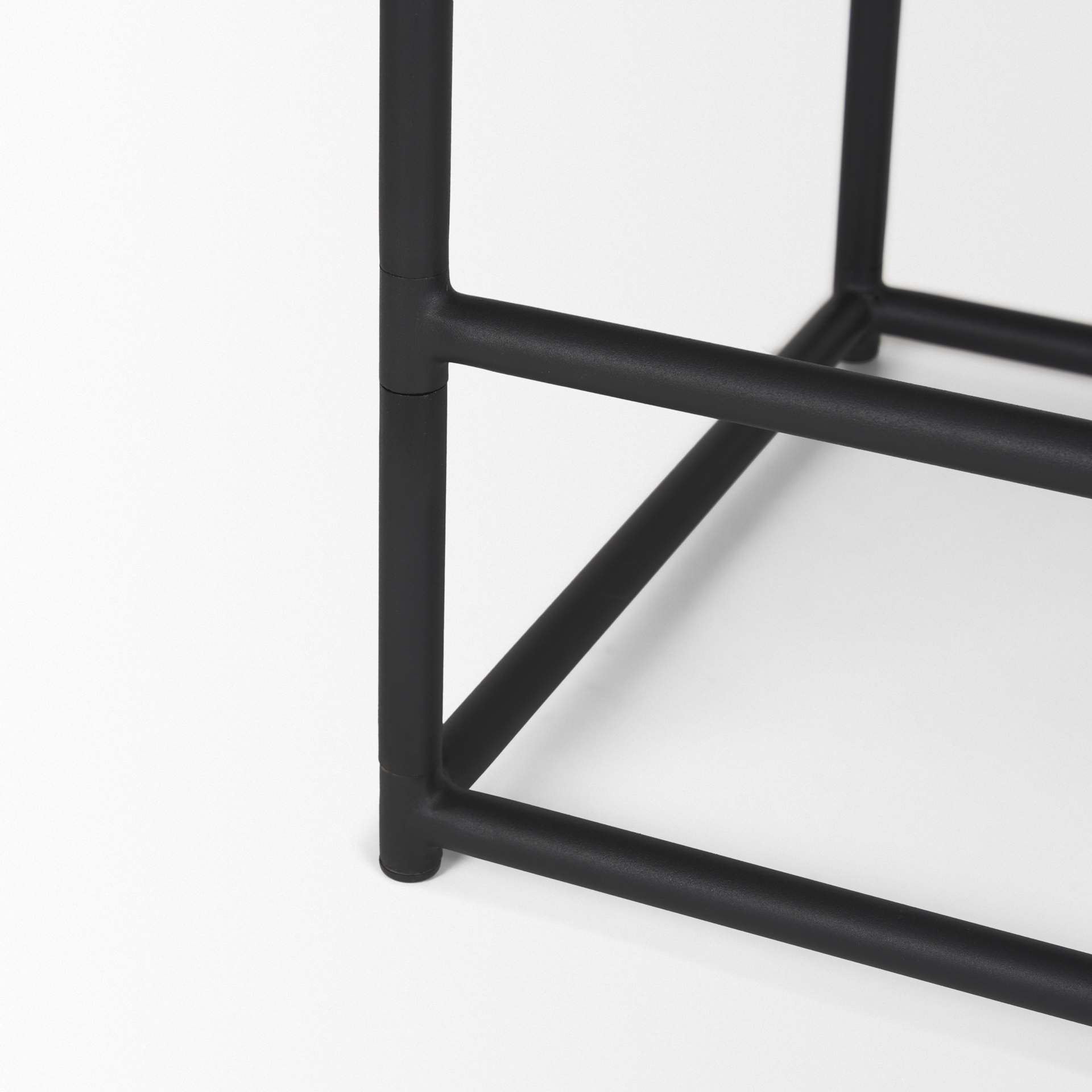 taniel black leather w/ black metal counter stool