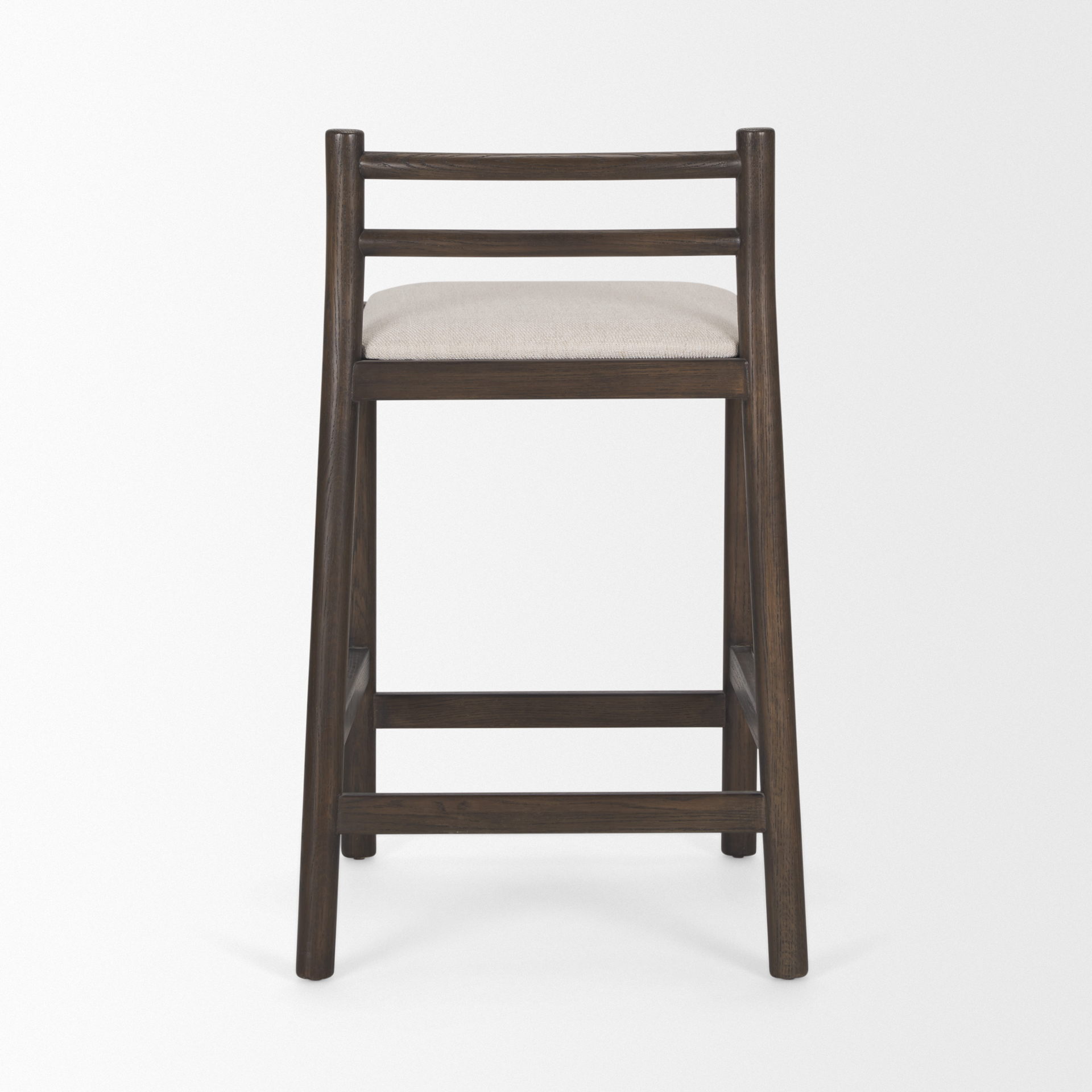 Sam Dark Brown Wood w/ Cream Fabric Counter Stool