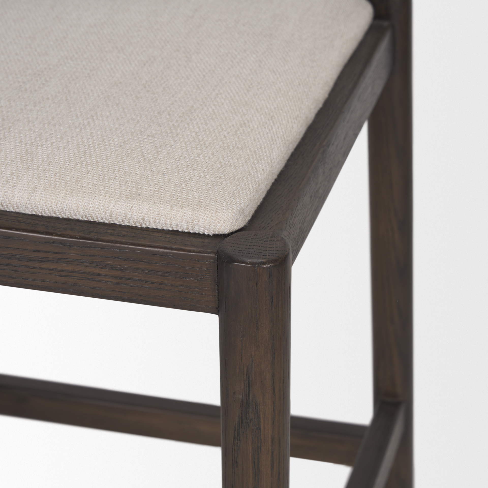 Sam Dark Brown Wood w/ Cream Fabric Counter Stool