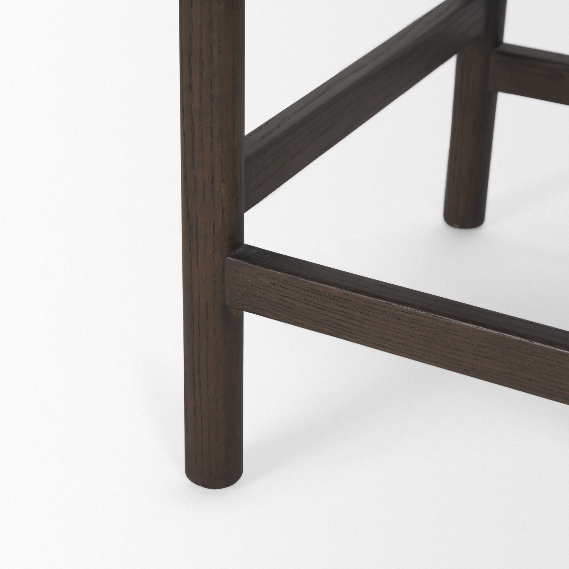 Sam Dark Brown Wood w/ Cream Fabric Counter Stool