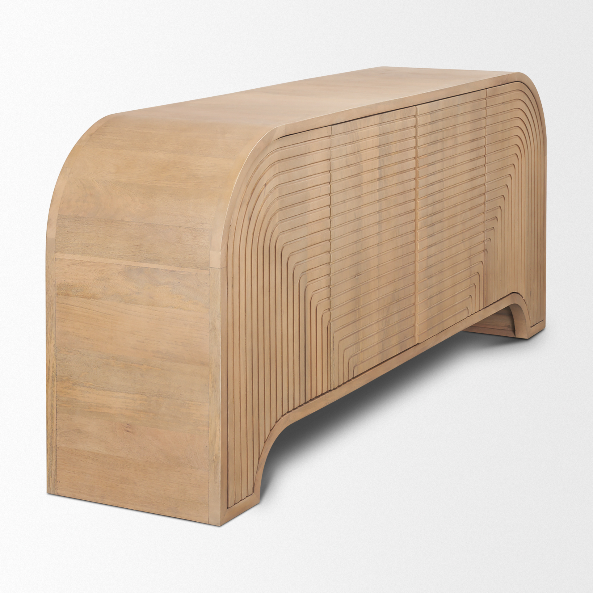sorina reverse fluted light brown wood sideboard