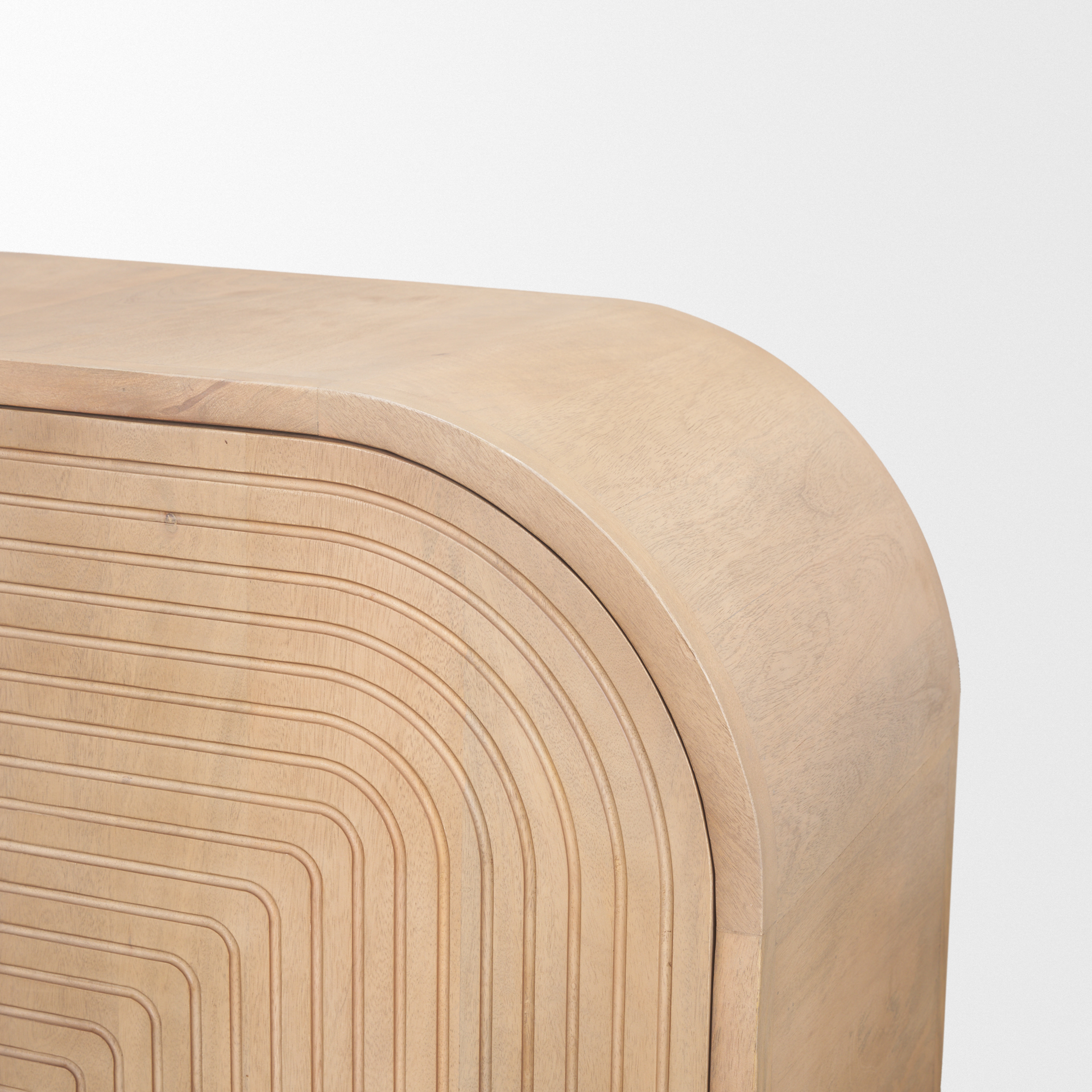 sorina reverse fluted light brown wood sideboard