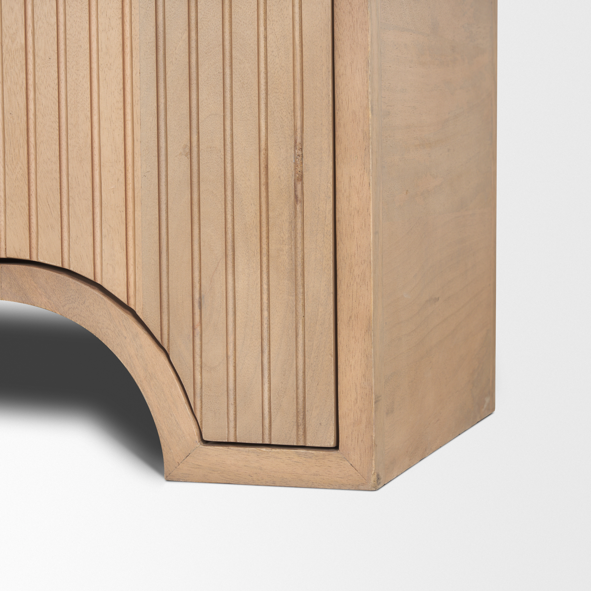 sorina reverse fluted light brown wood sideboard