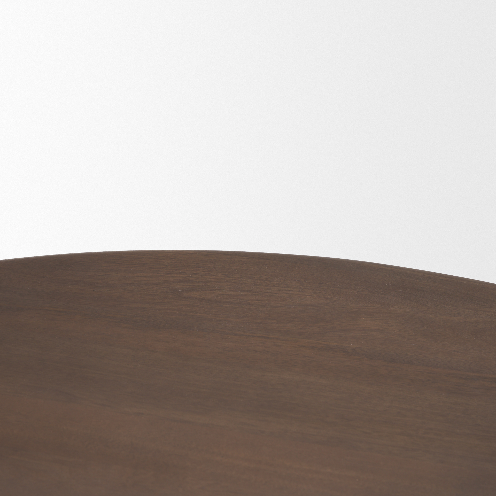 shima round dark brown wood w/arched legs coffee table